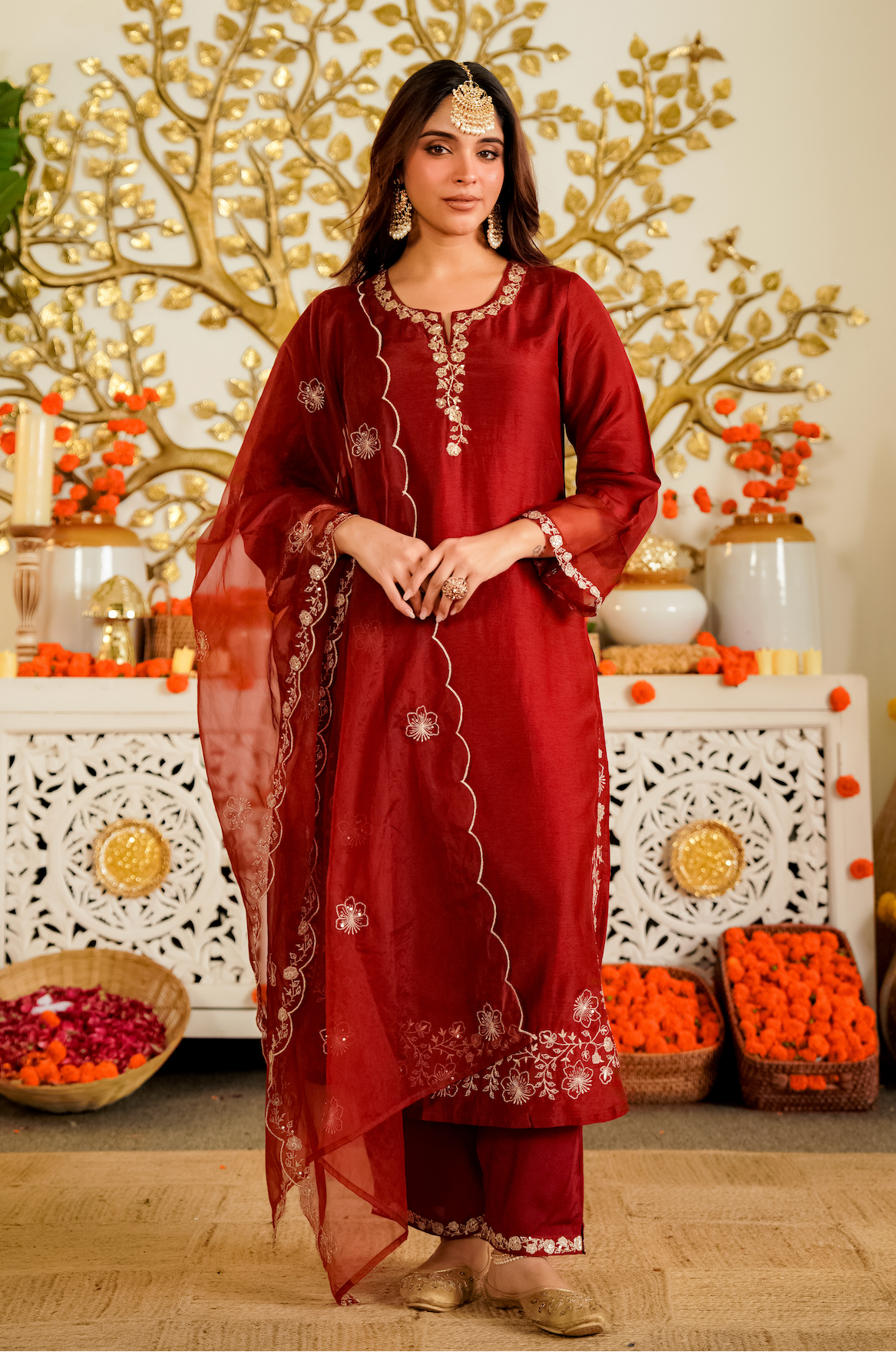 Crimson Royale Kurta Set