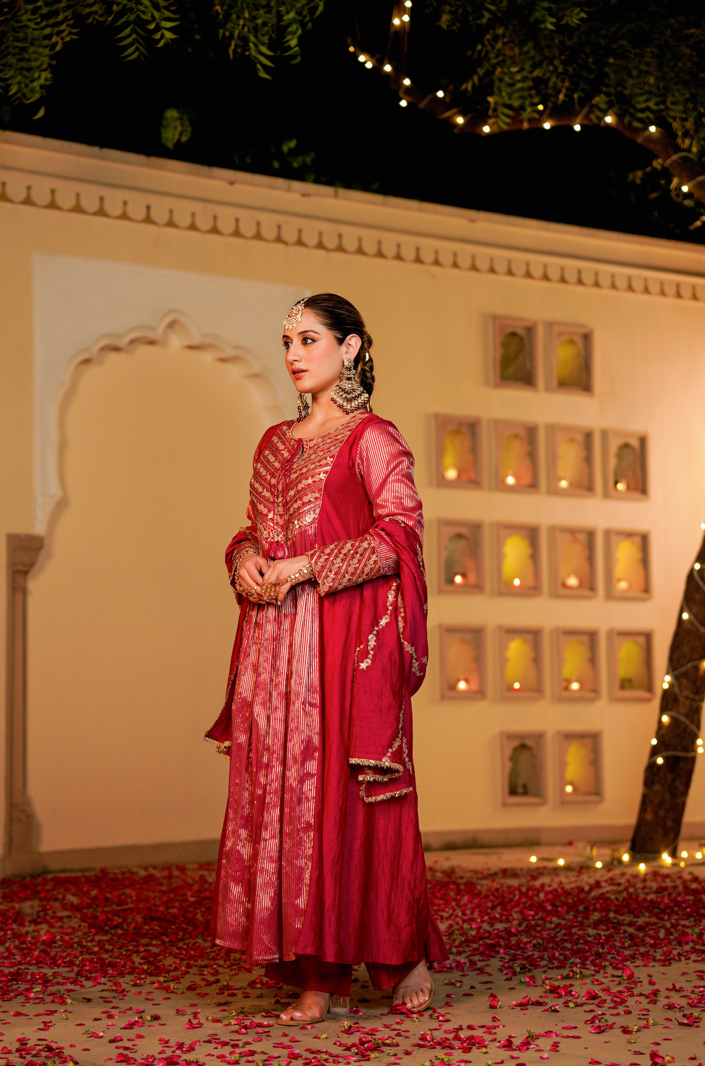 Blush Royale Flared Chanderi Suit Set