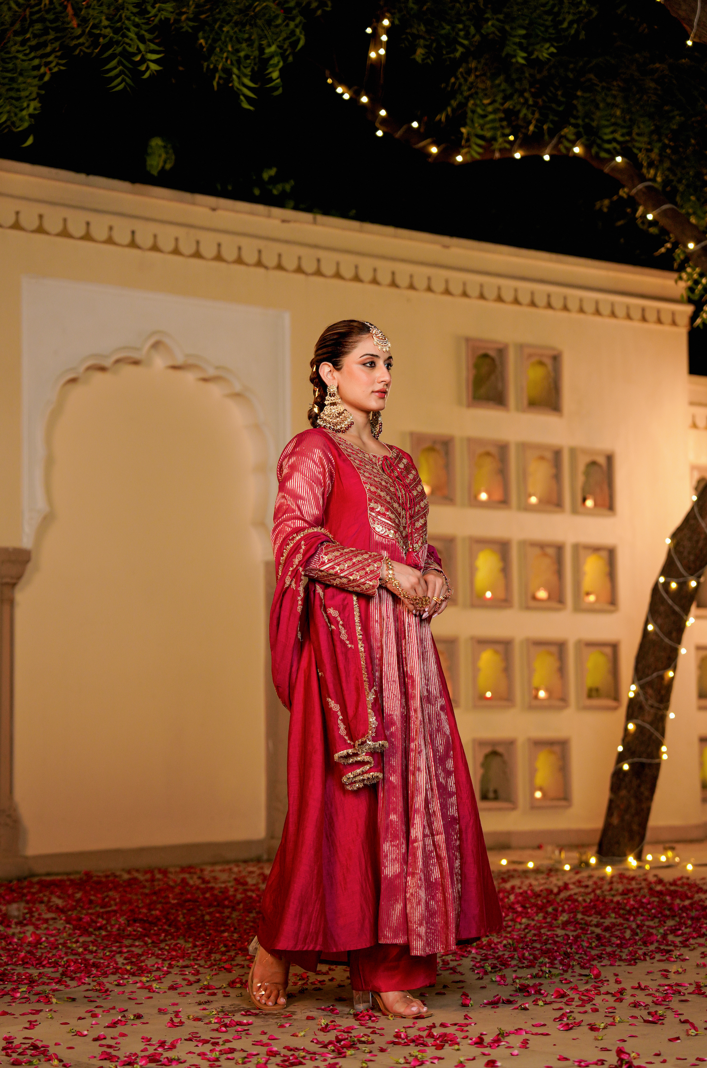 Blush Royale Flared Chanderi Suit Set