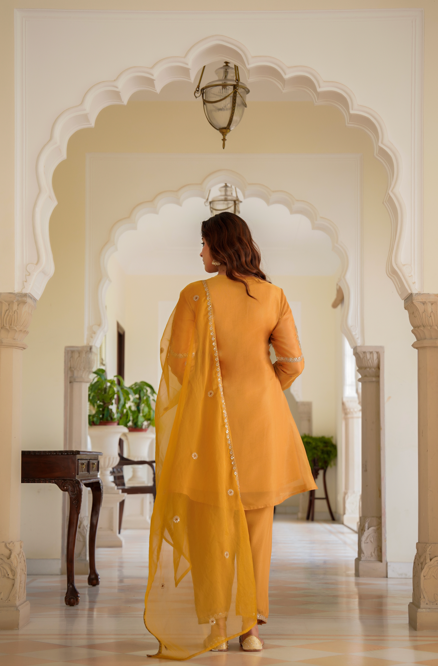 Golden Dusk Swiss Tissue Suit Set