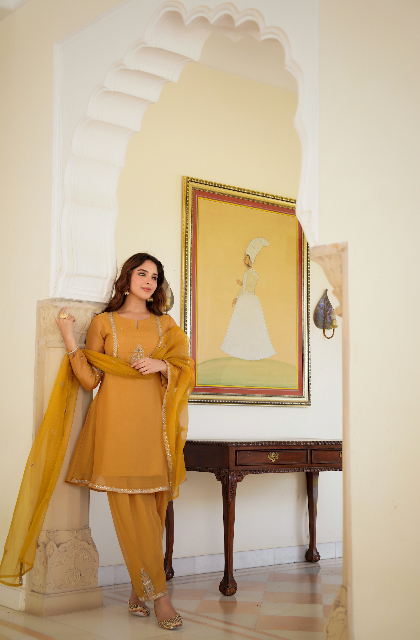 Golden Dusk Swiss Tissue Suit Set