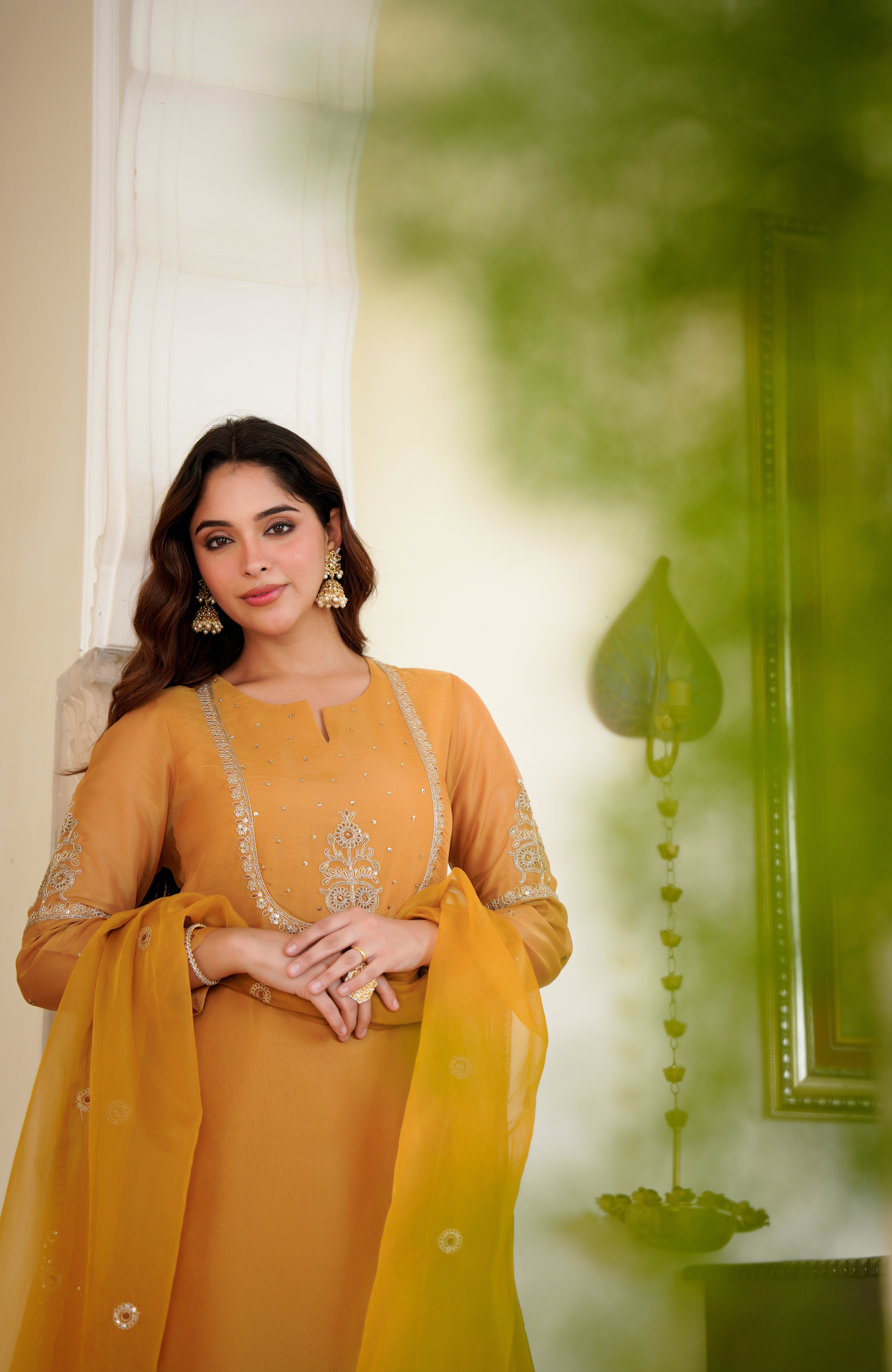 Golden Dusk Swiss Tissue Suit Set