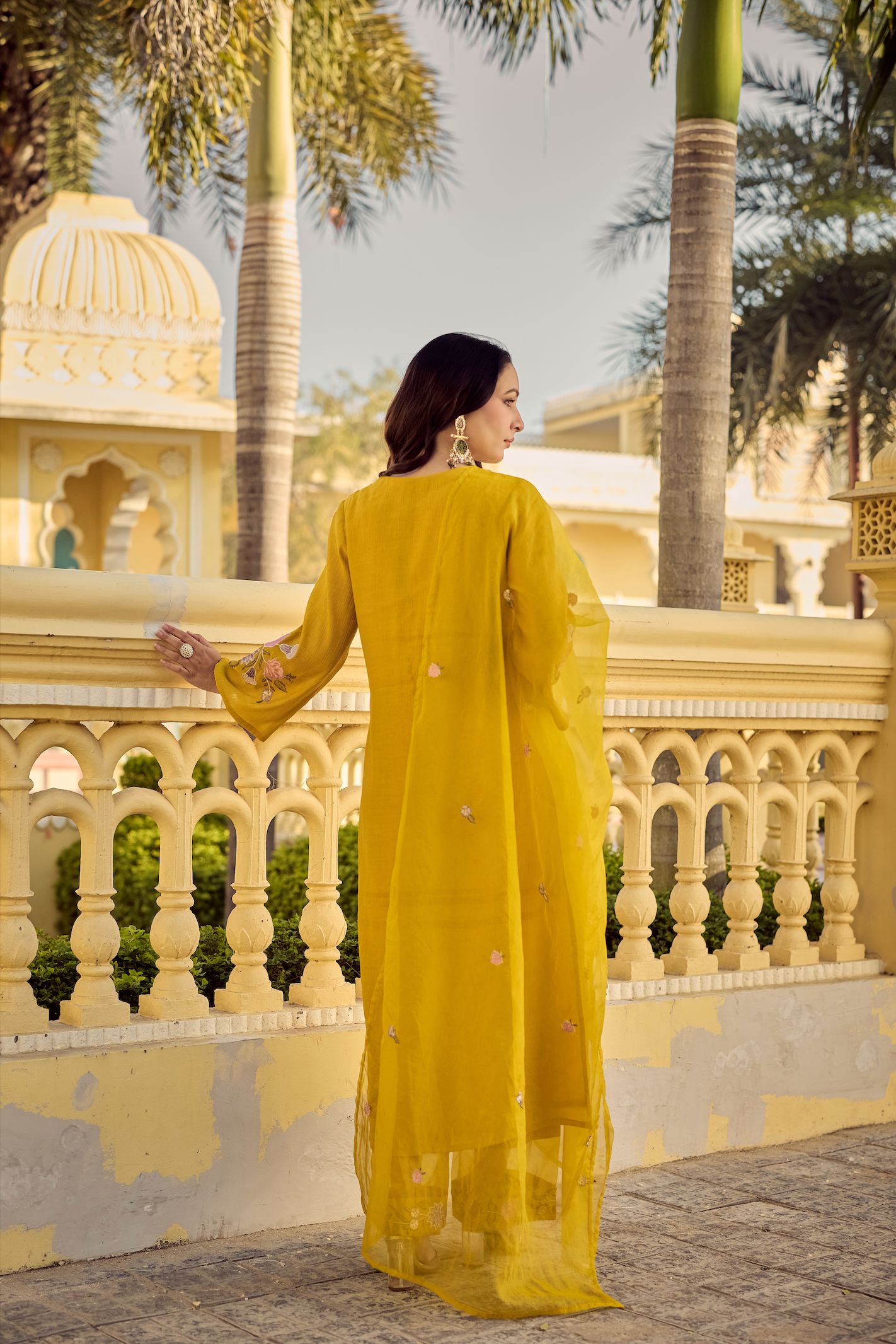 Noor Mustard Embellished Suit Set