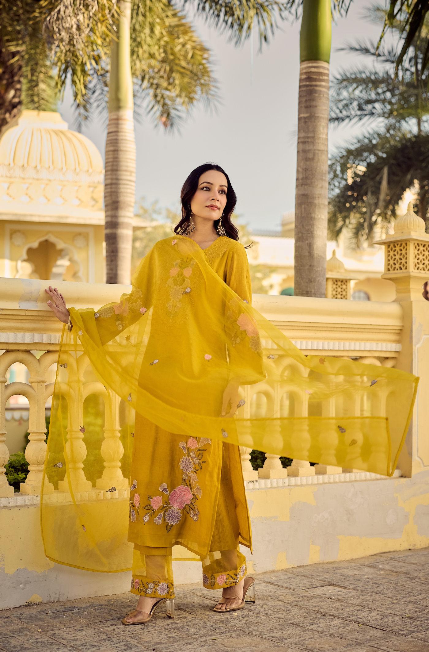 Noor Mustard Embellished Suit Set
