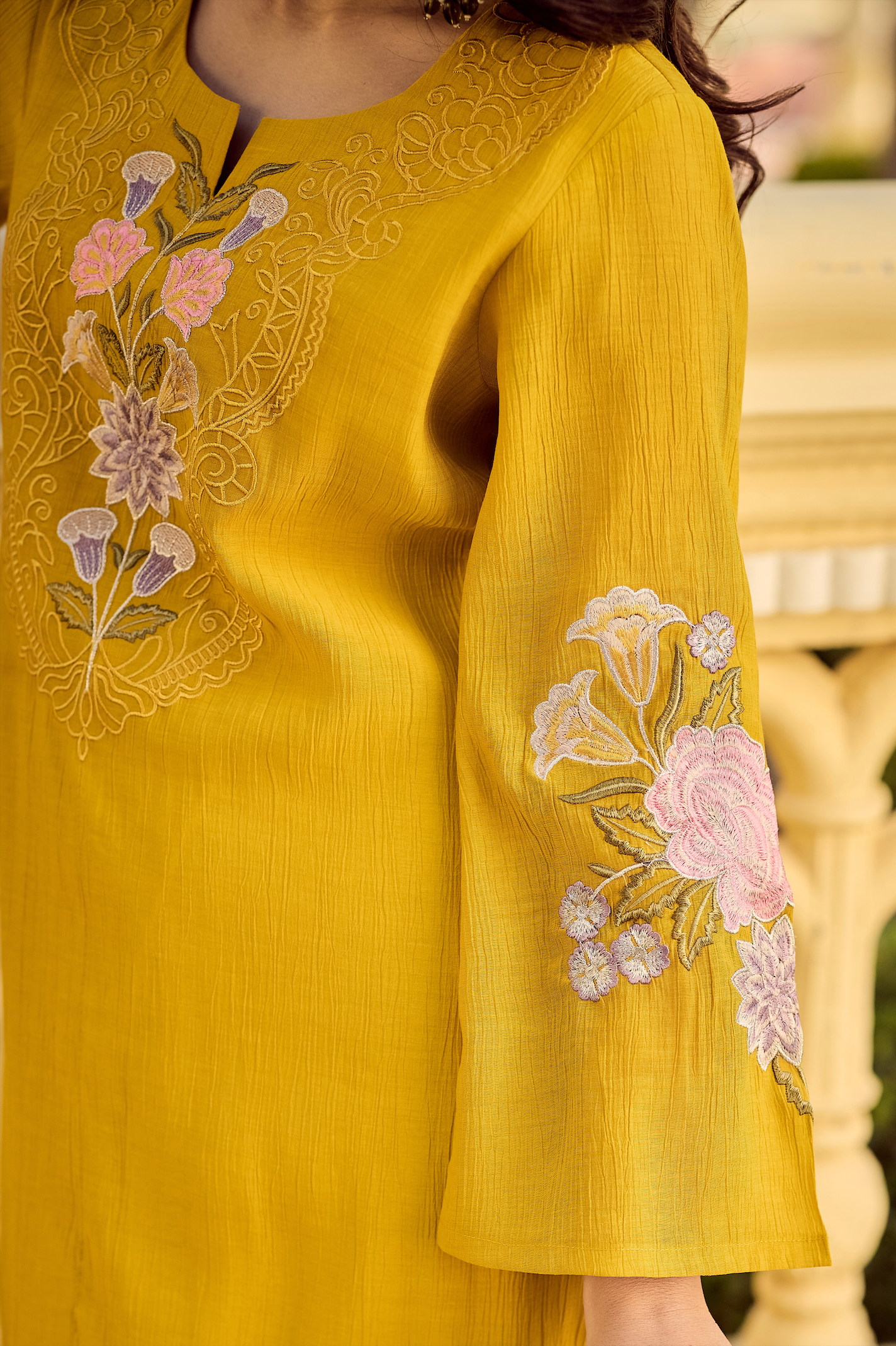 Noor Mustard Embellished Suit Set