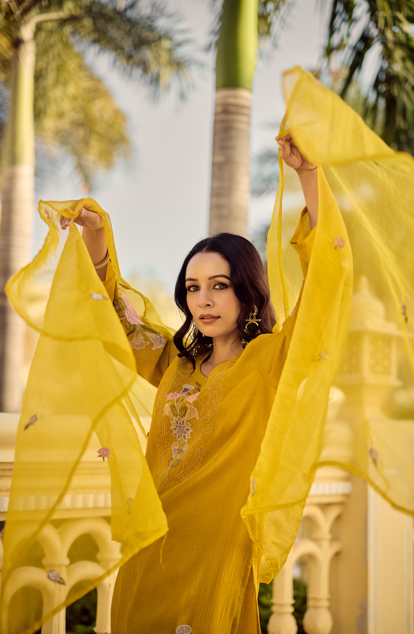 Noor Mustard Embellished Suit Set