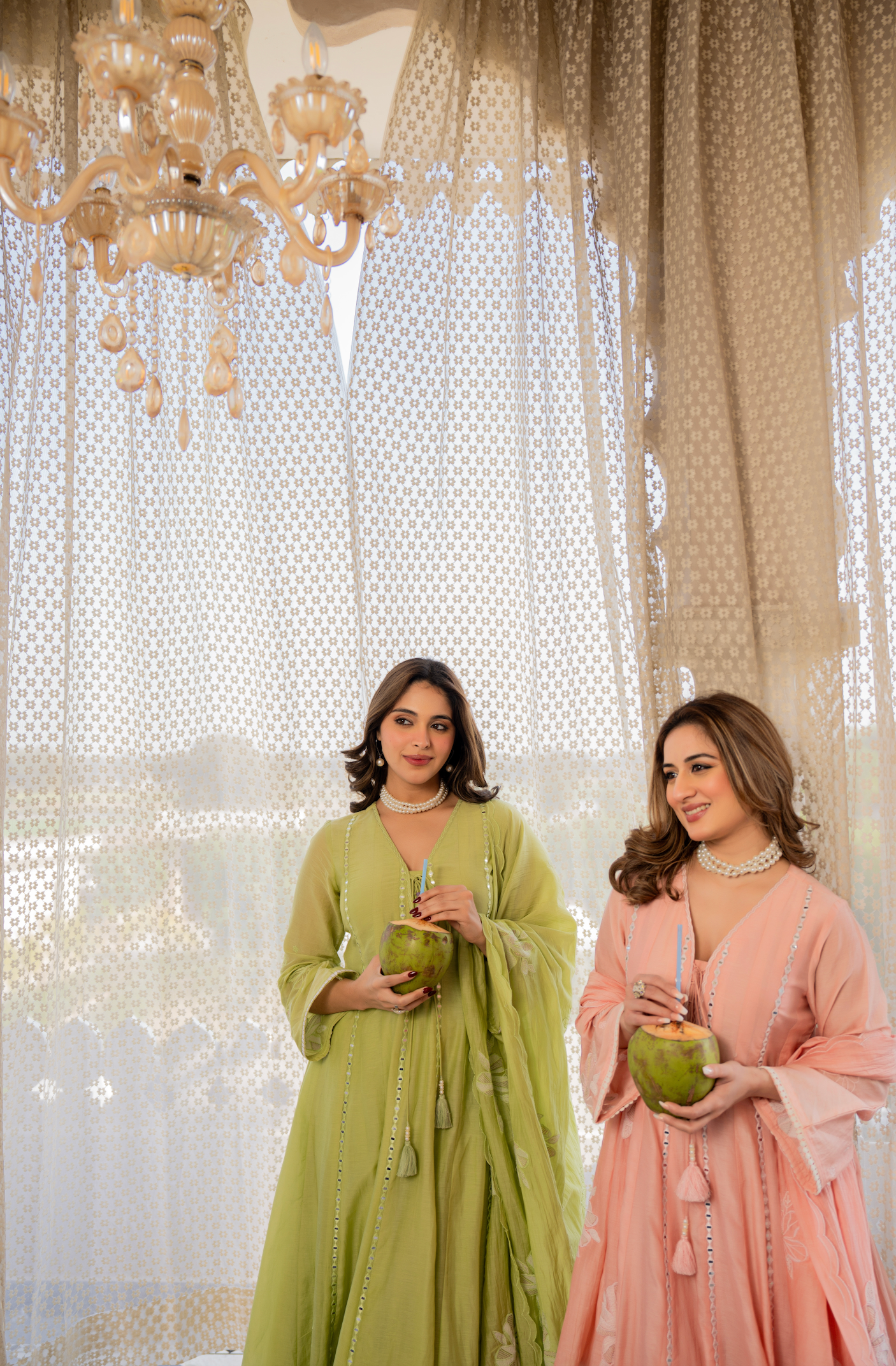 Minted Elegance Chanderi Suit Set