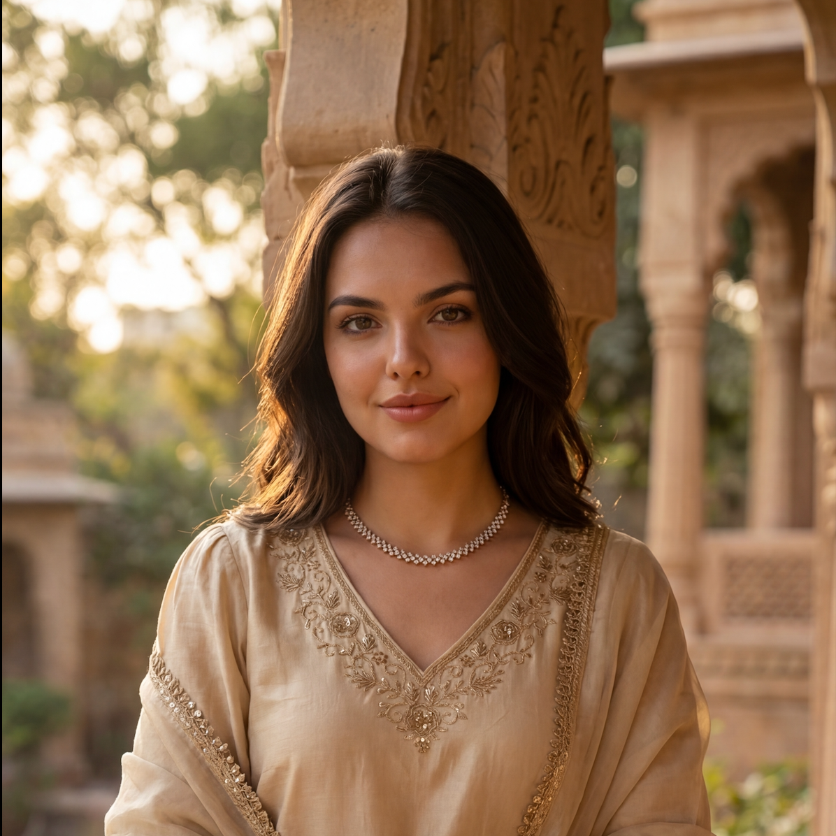 Ivory Bloom Chanderi Suit Set