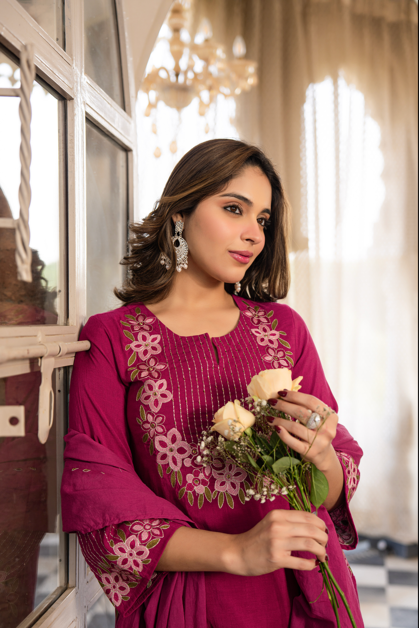 Berry Bloom A-line Suit Set
