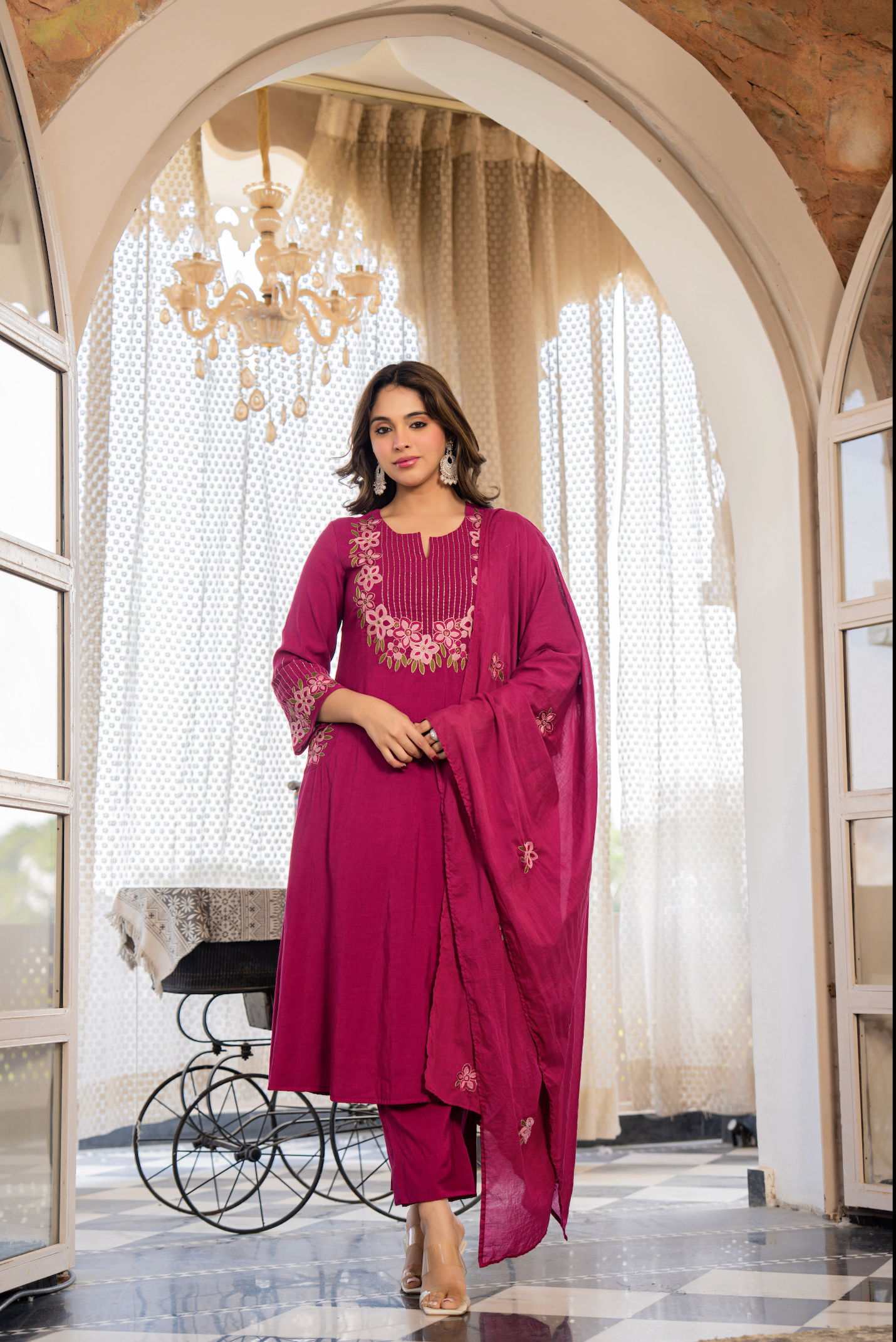Berry Bloom A-line Suit Set