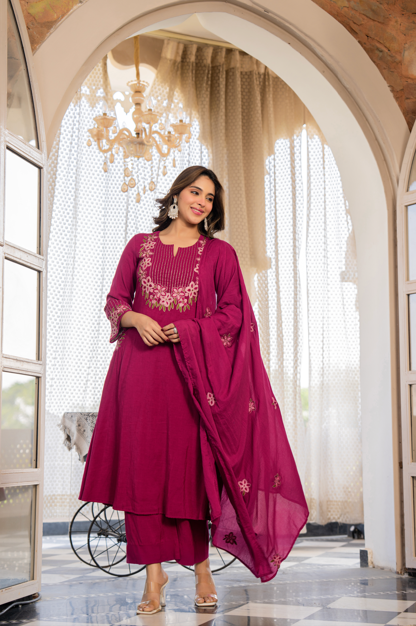 Berry Bloom A-line Suit Set