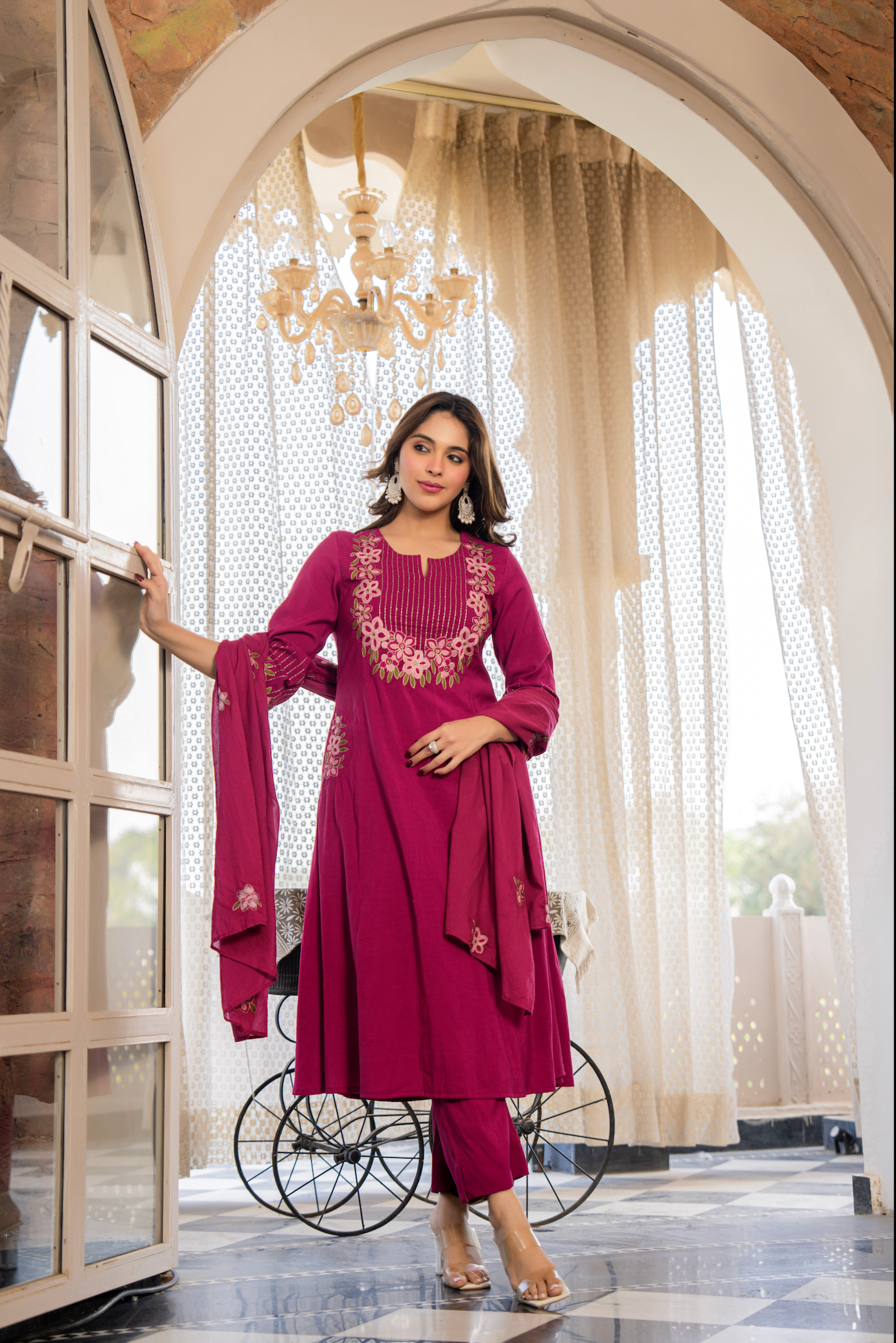 Berry Bloom A-line Suit Set