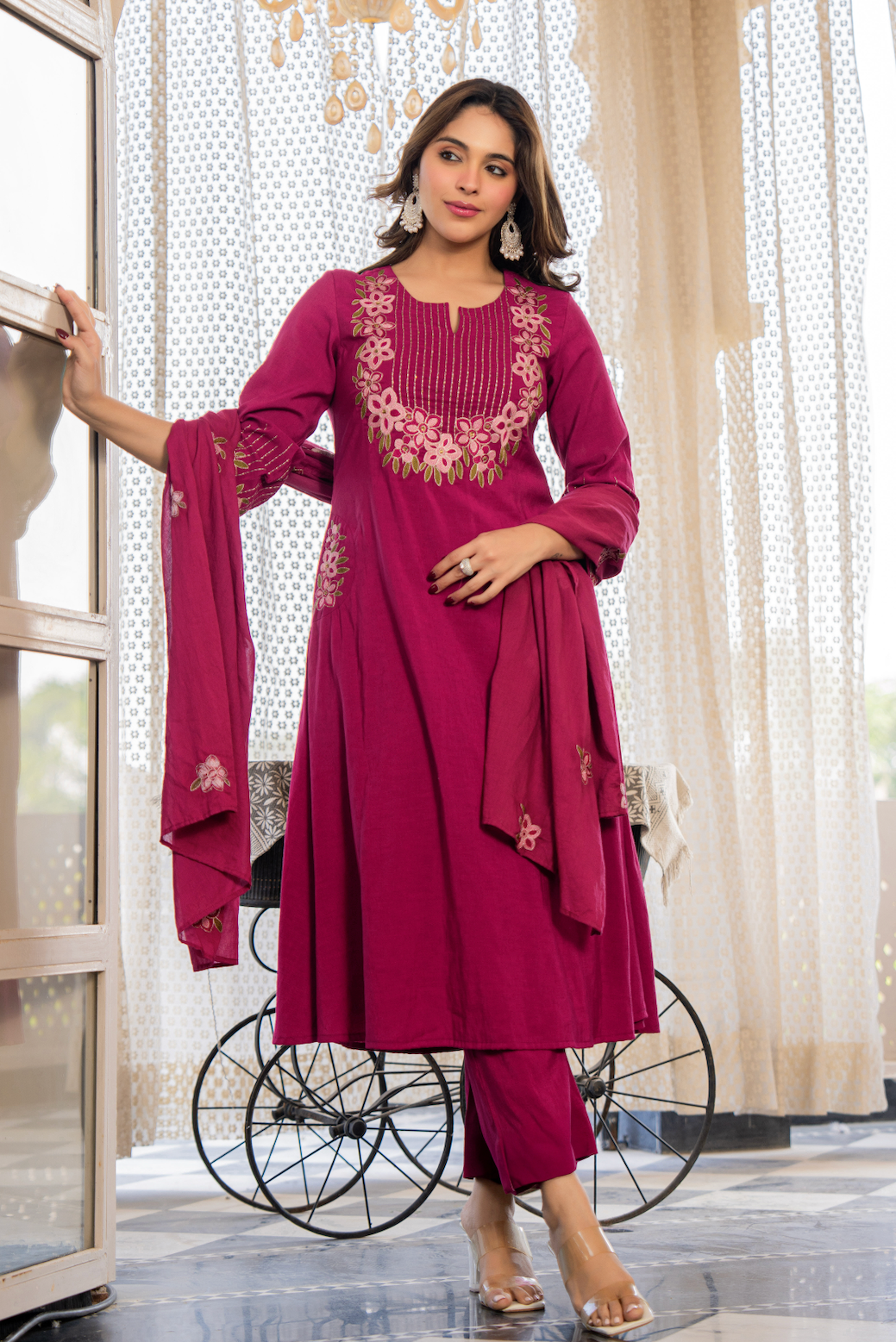 Berry Bloom A-line Suit Set