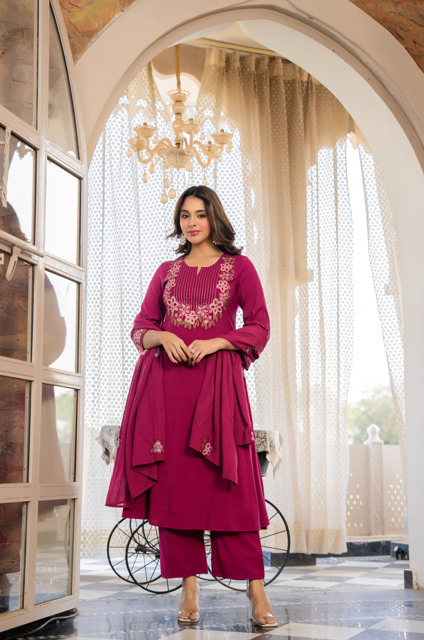 Berry Bloom A-line Suit Set