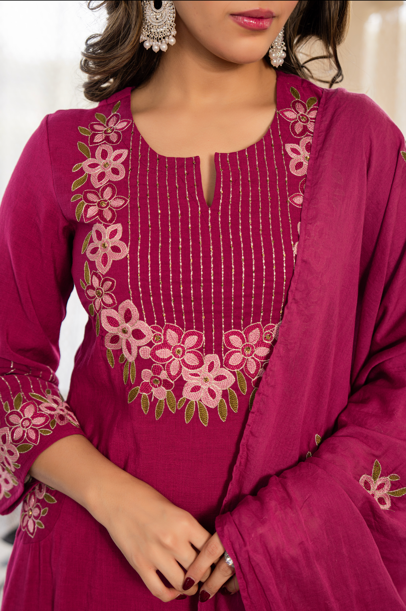 Berry Bloom A-line Suit Set