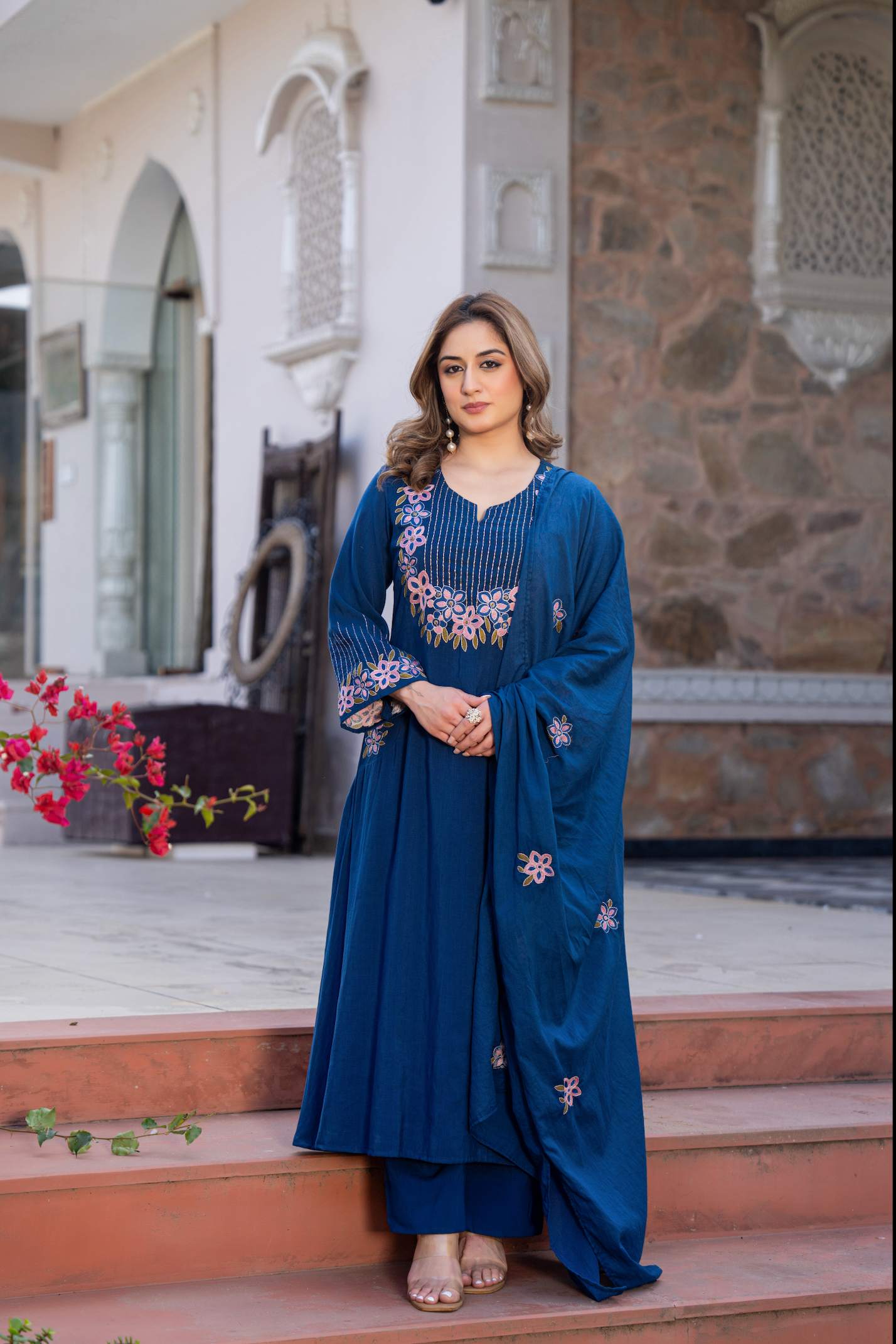 Ocean Bloom A-line Suit Set