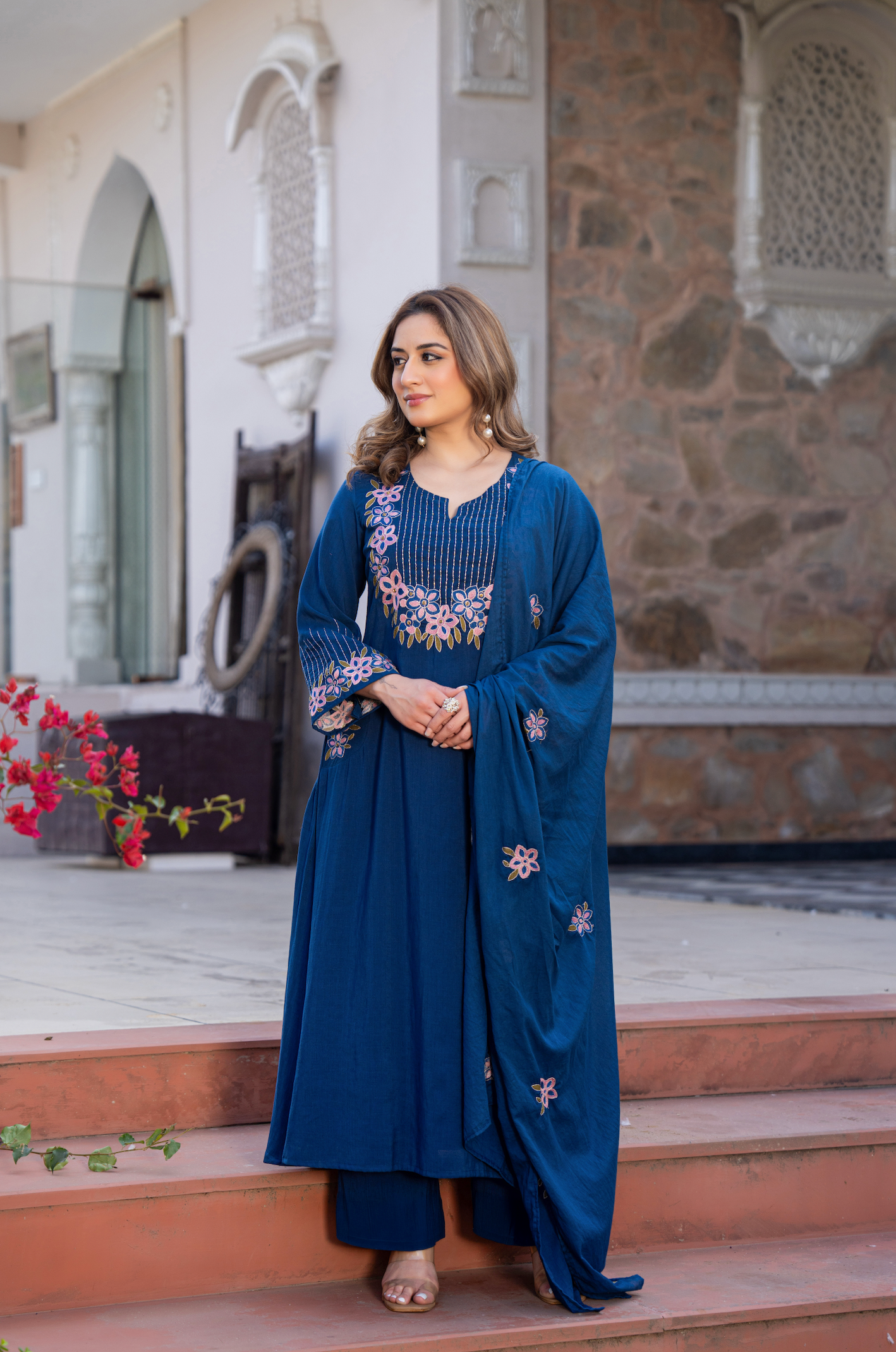 Ocean Bloom A-line Suit Set