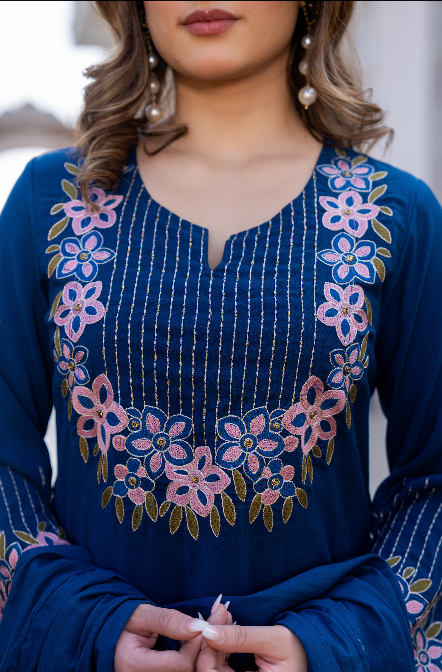 Ocean Bloom A-line Suit Set