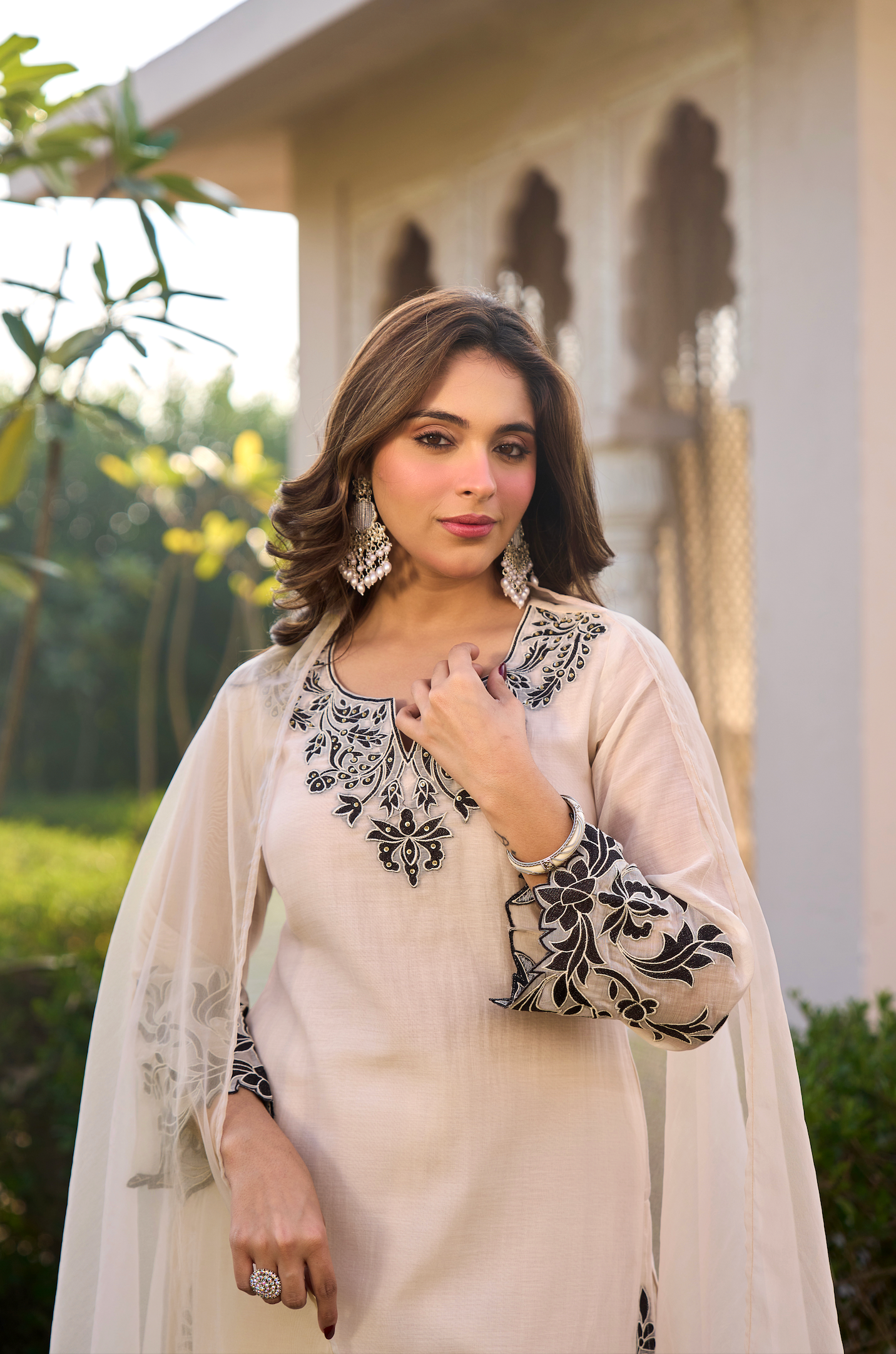 Ivory Shadow Ensemble Suit Set