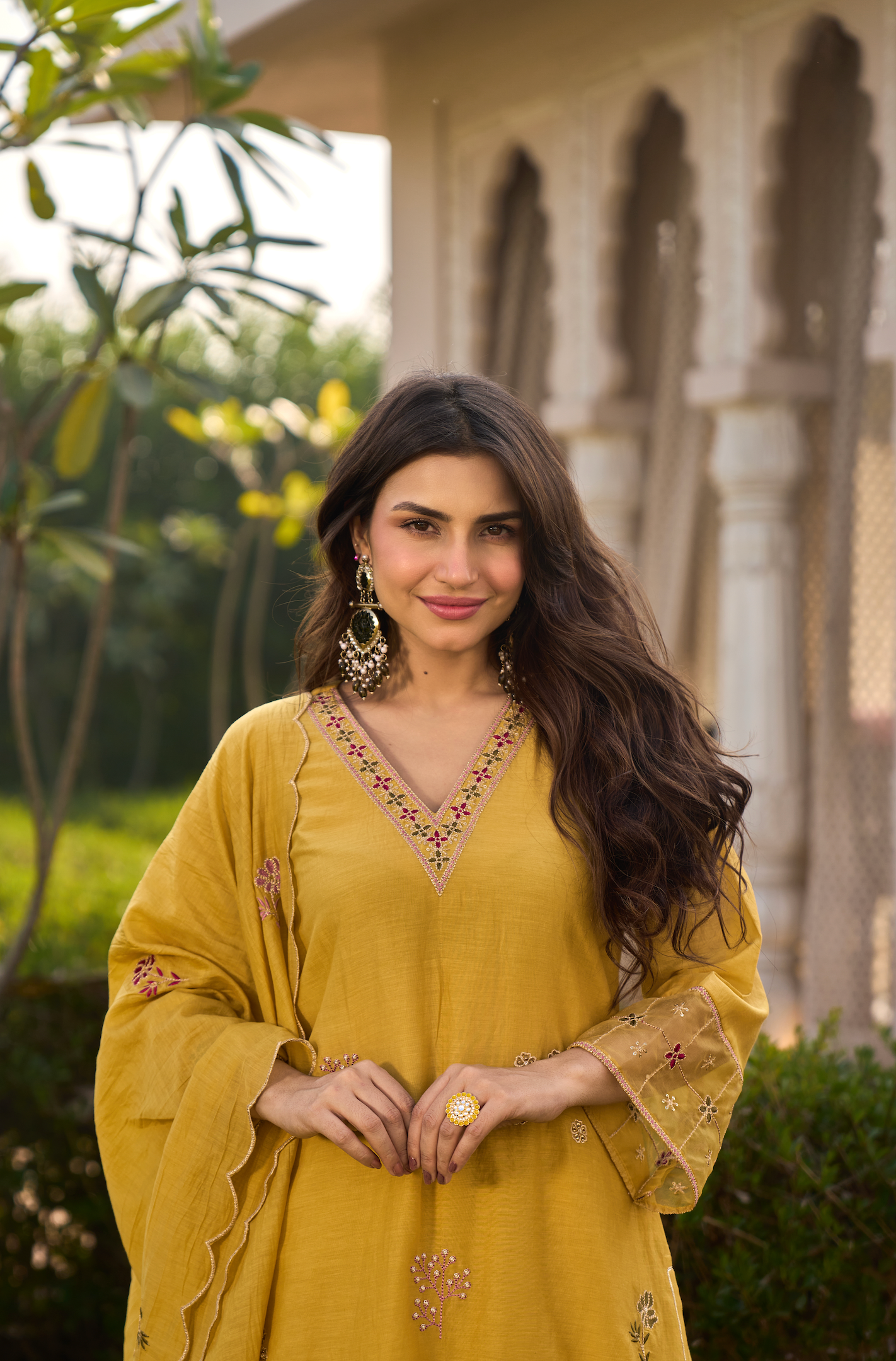 Mustard Noor Chanderi Suit Set