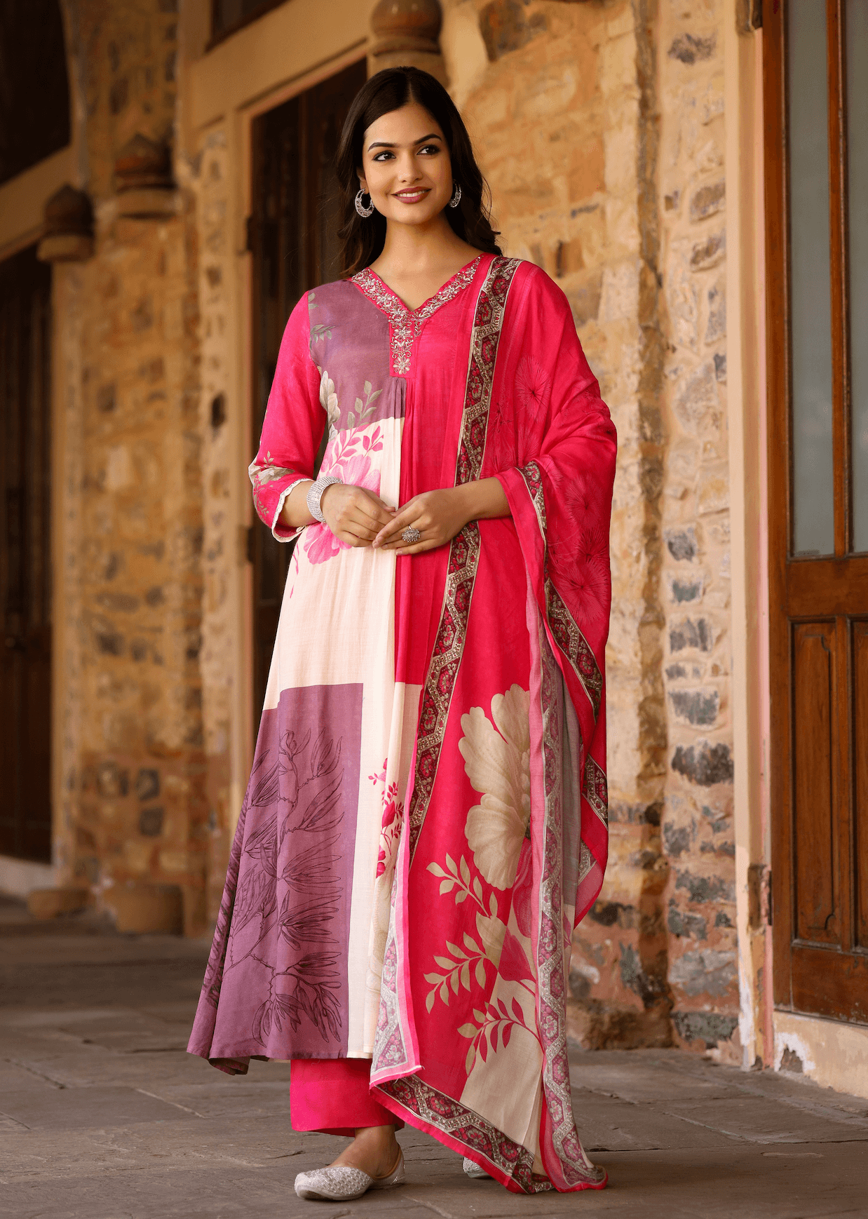Dupahar Pink Kurta Set