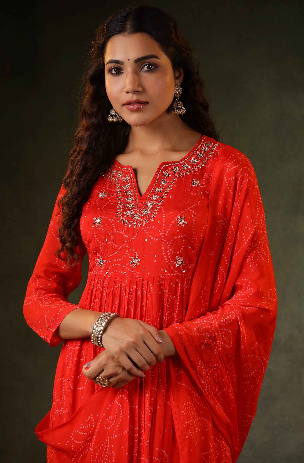 Squash Orange Flared Suit Set