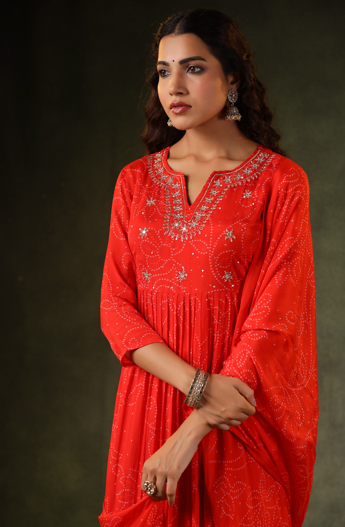 Squash Orange Flared Suit Set