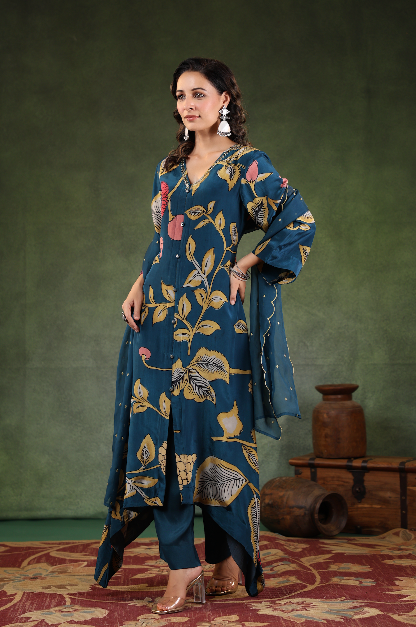 Space Blue Asymmetric Suit Set