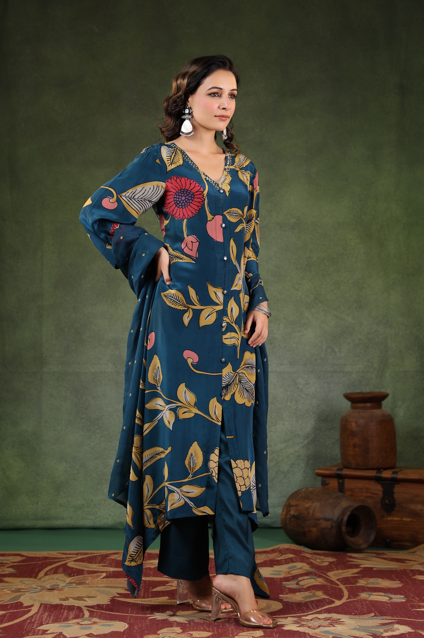 Space Blue Asymmetric Suit Set