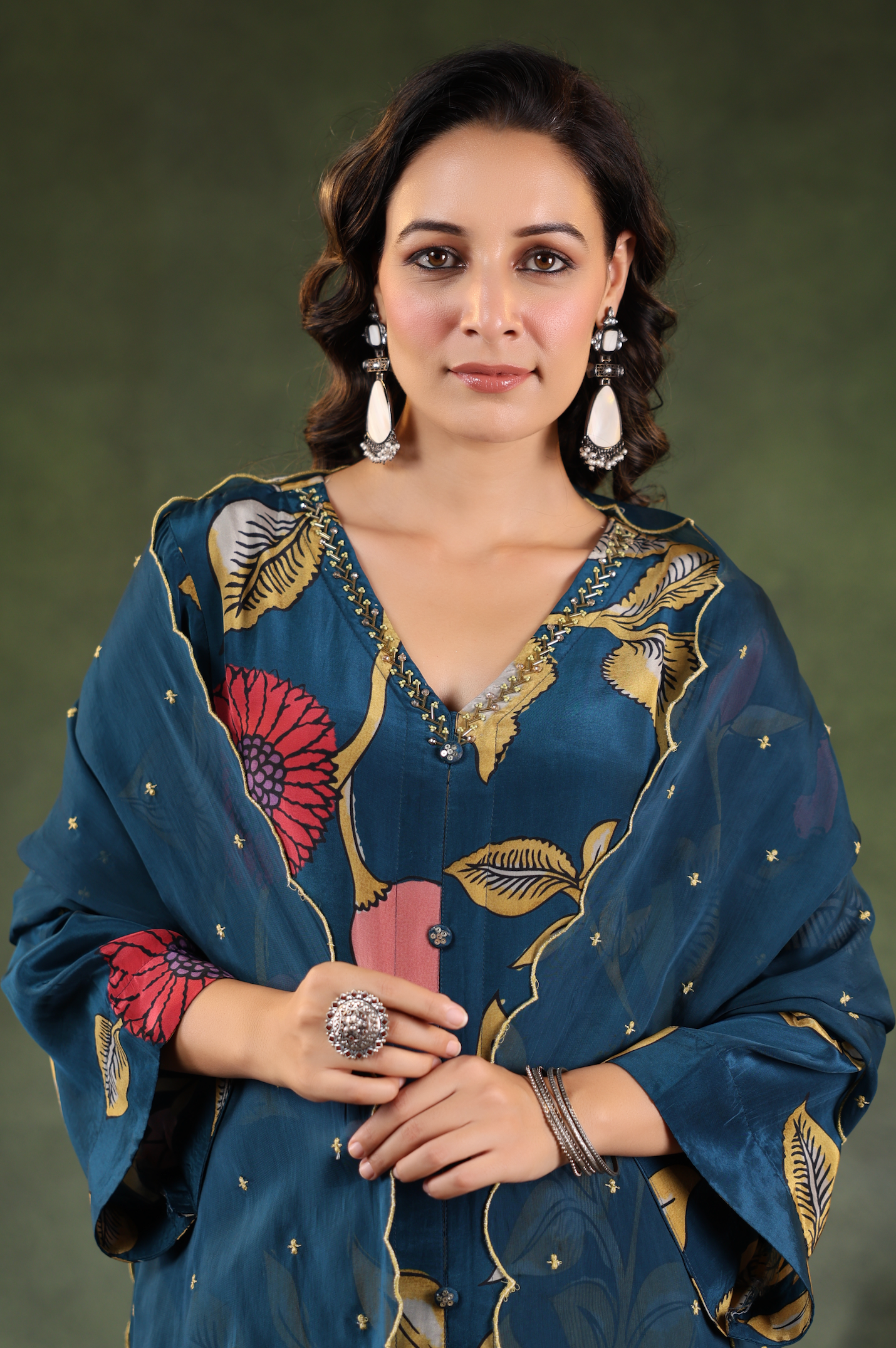 Space Blue Asymmetric Suit Set