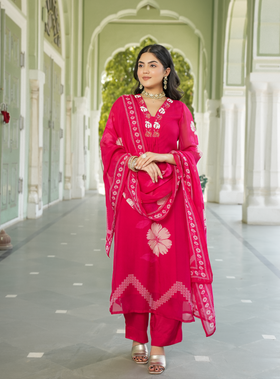 Ruby Pink Straight Suit Set
