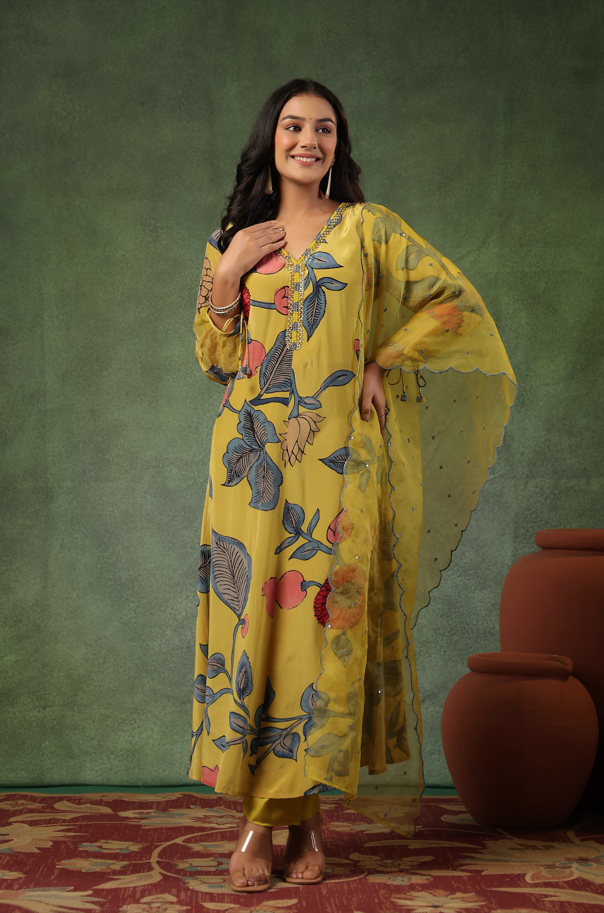 Yellow Shades Of Blue Suit Set