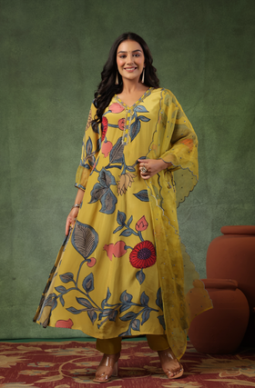 Yellow Shades Of Blue Suit Set
