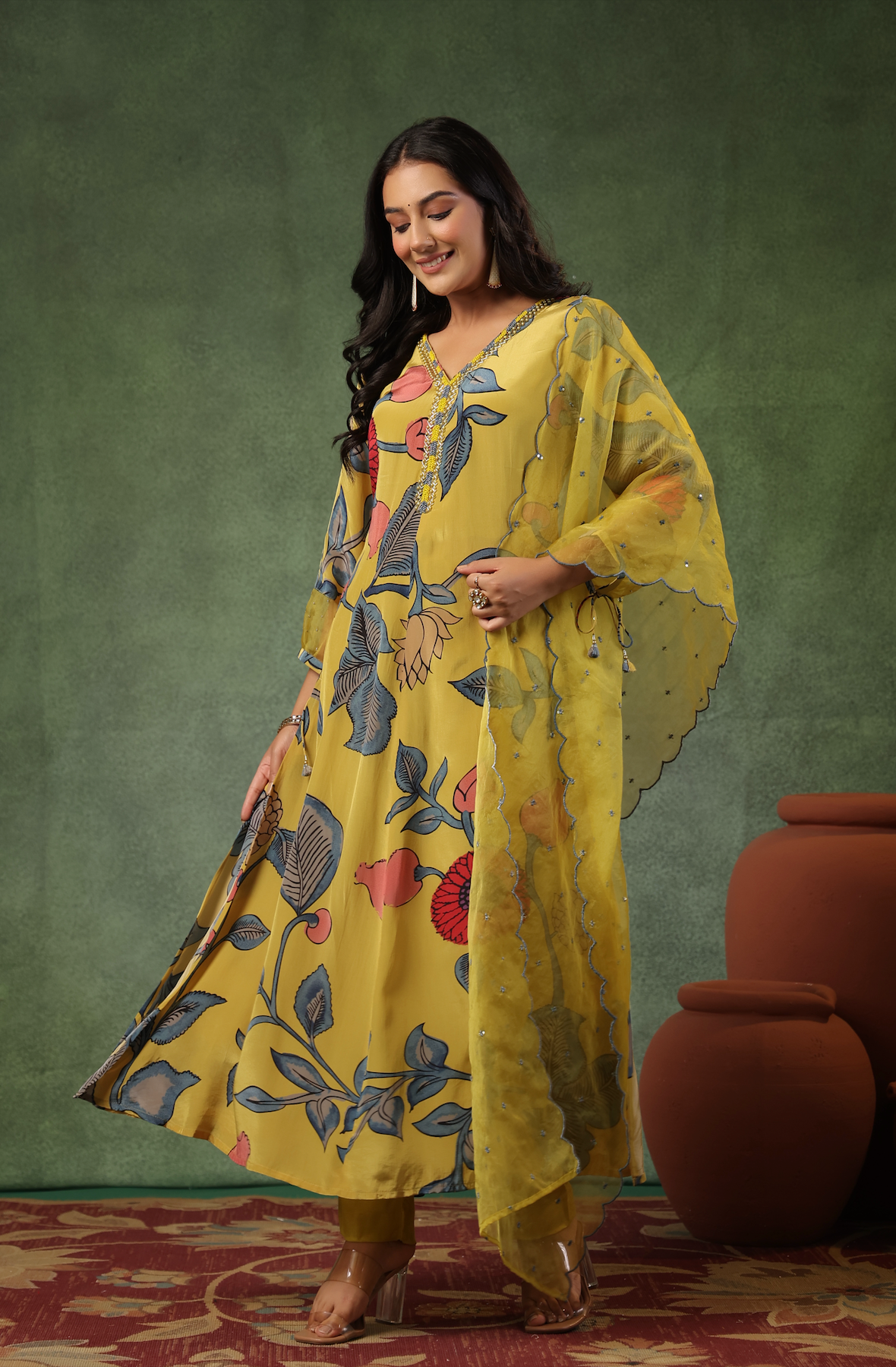 Yellow Shades Of Blue Suit Set