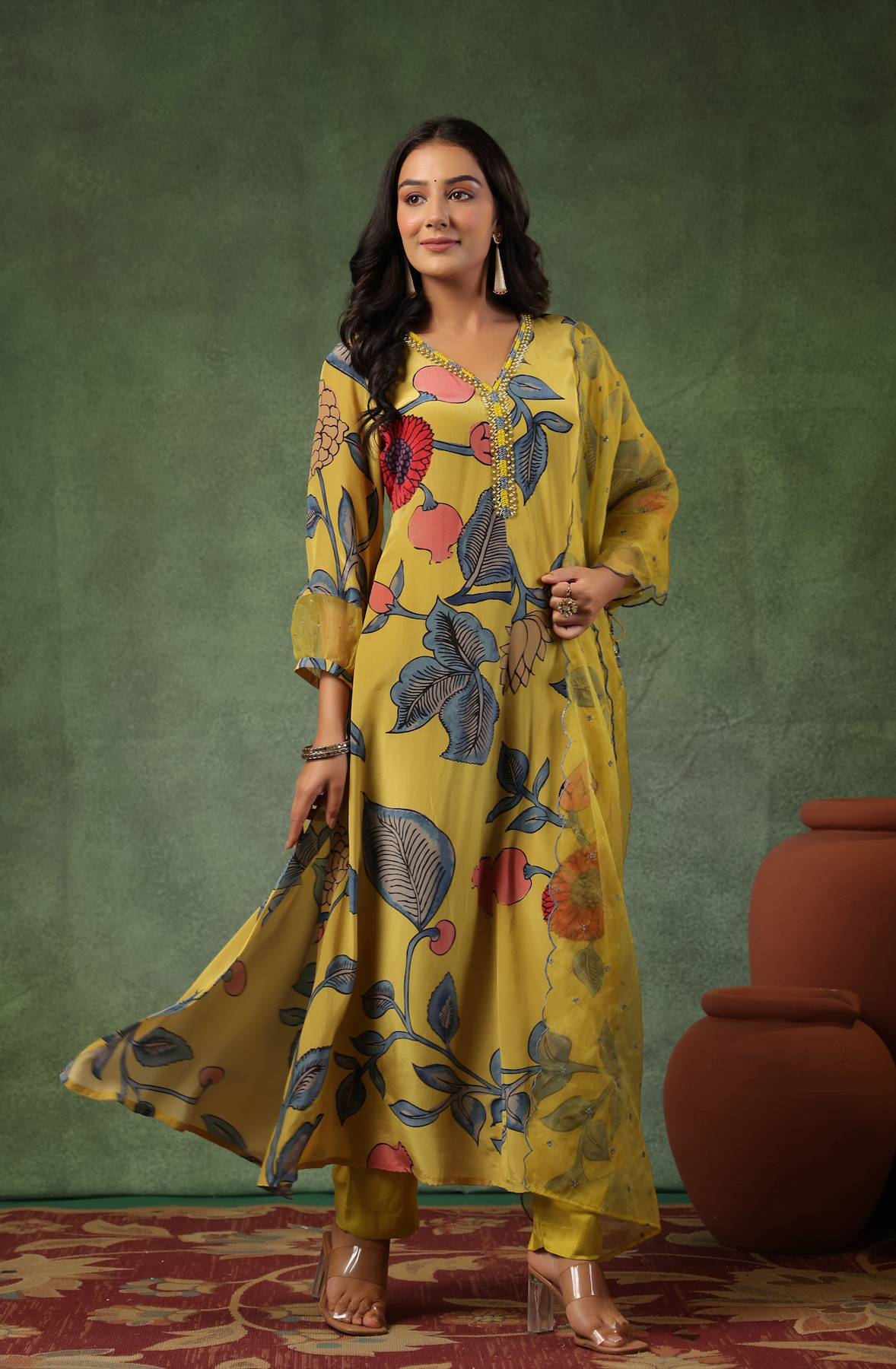 Yellow Shades Of Blue Suit Set