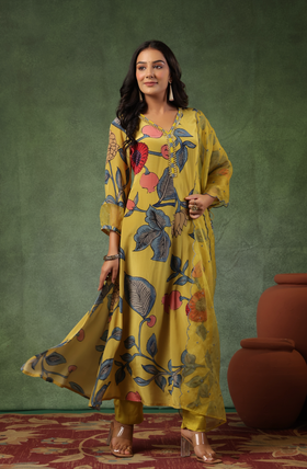 Yellow Shades Of Blue Suit Set