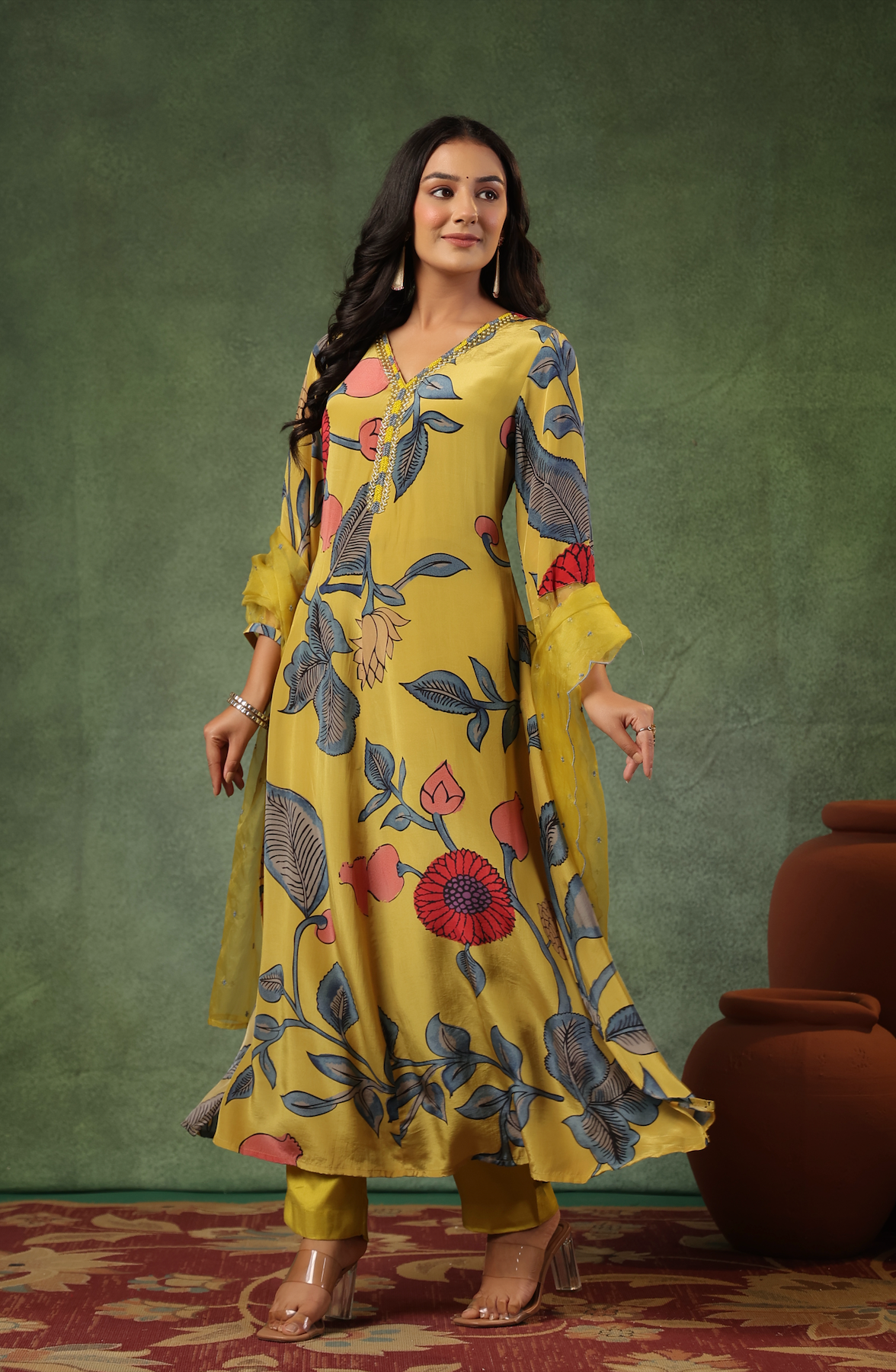 Yellow Shades Of Blue Suit Set