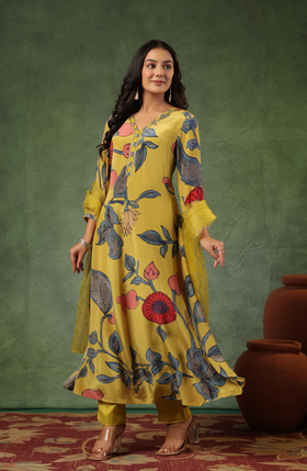 Yellow Shades Of Blue Suit Set