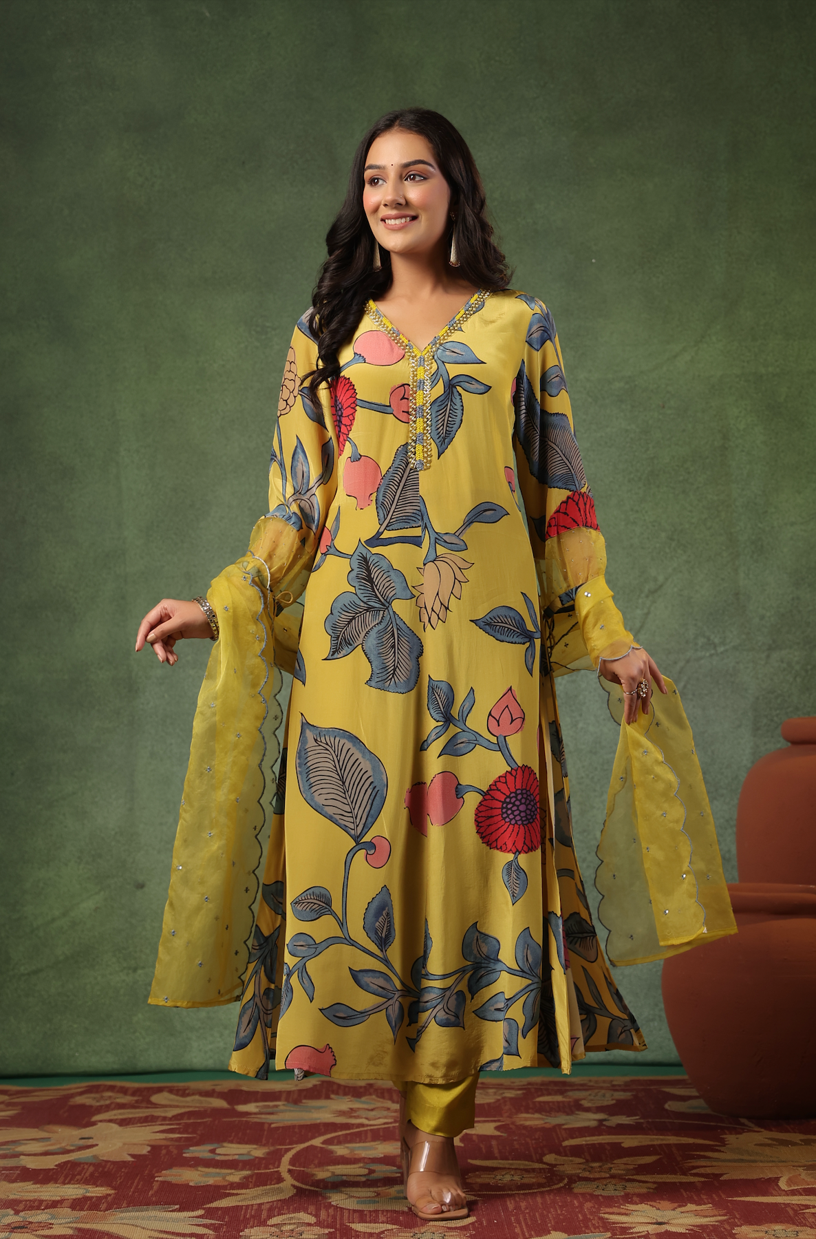 Yellow Shades Of Blue Suit Set