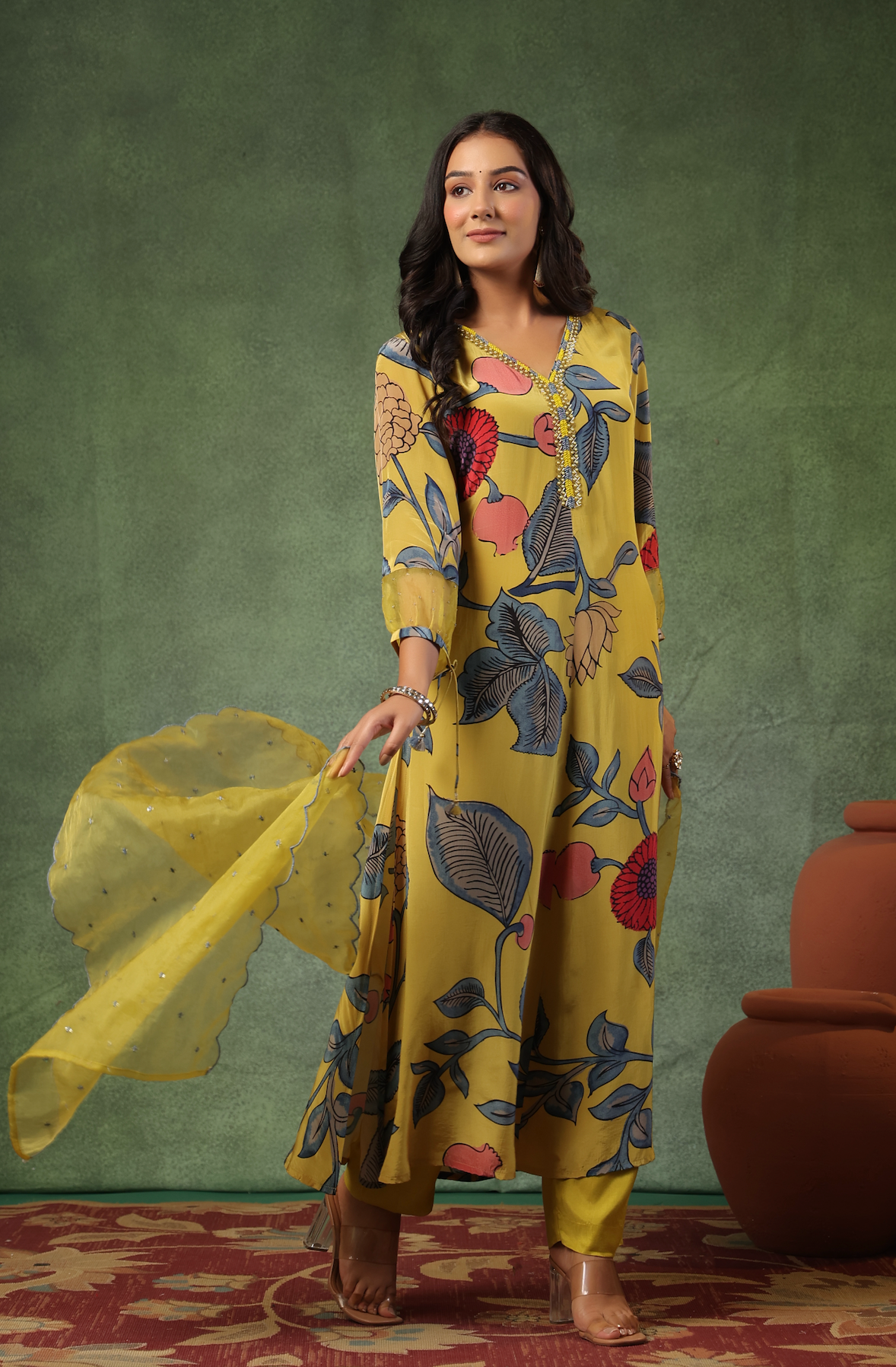 Yellow Shades Of Blue Suit Set