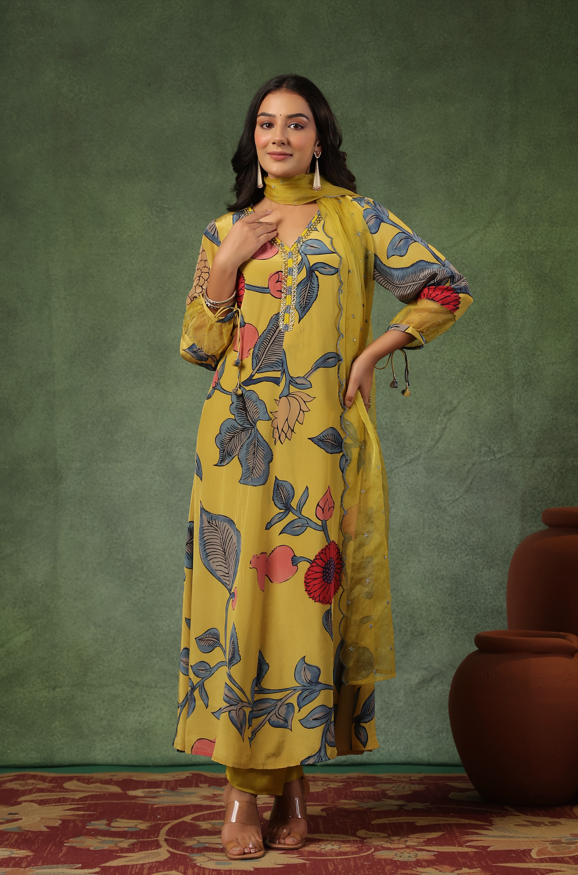 Yellow Shades Of Blue Suit Set