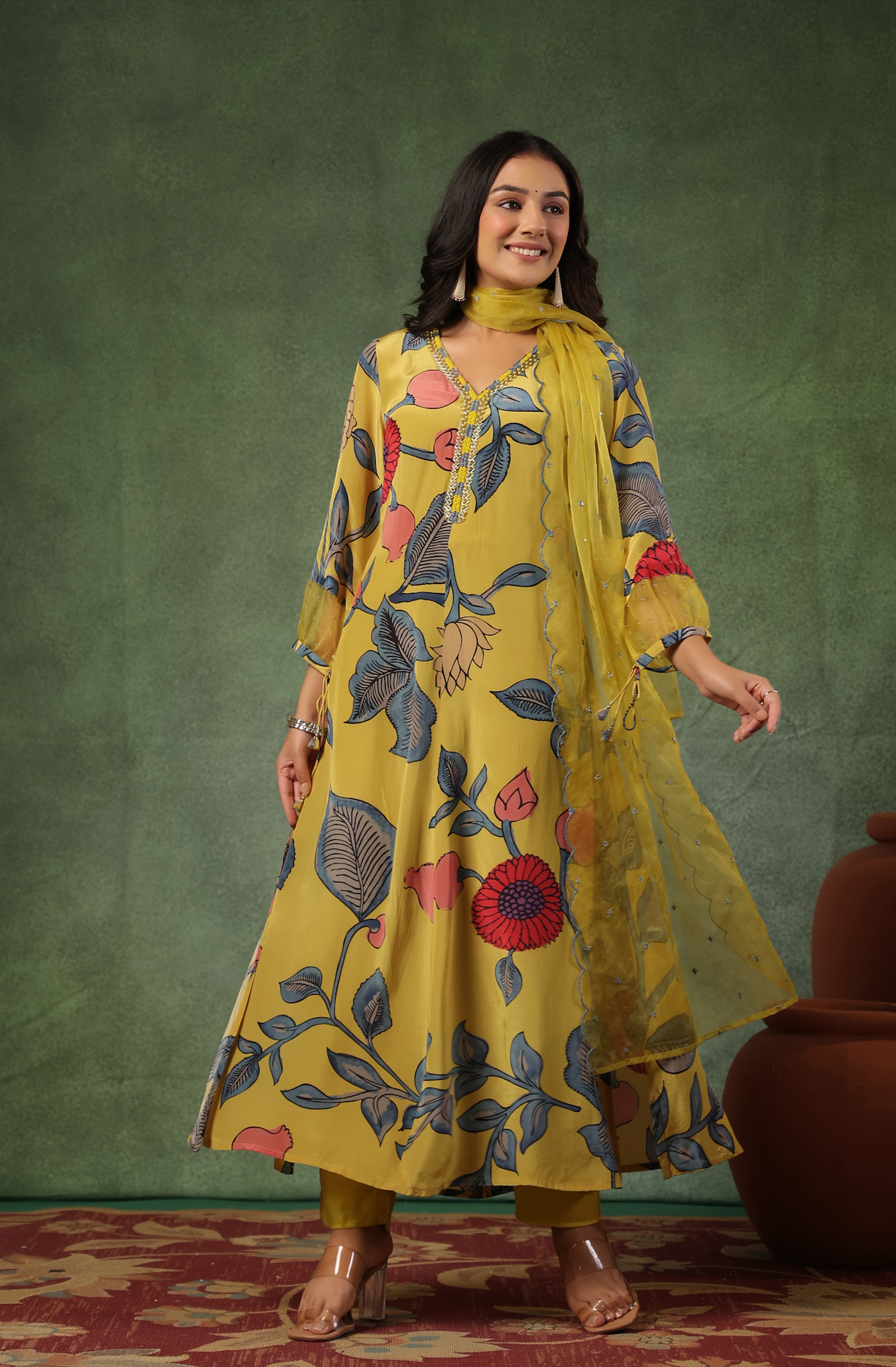 Yellow Shades Of Blue Suit Set