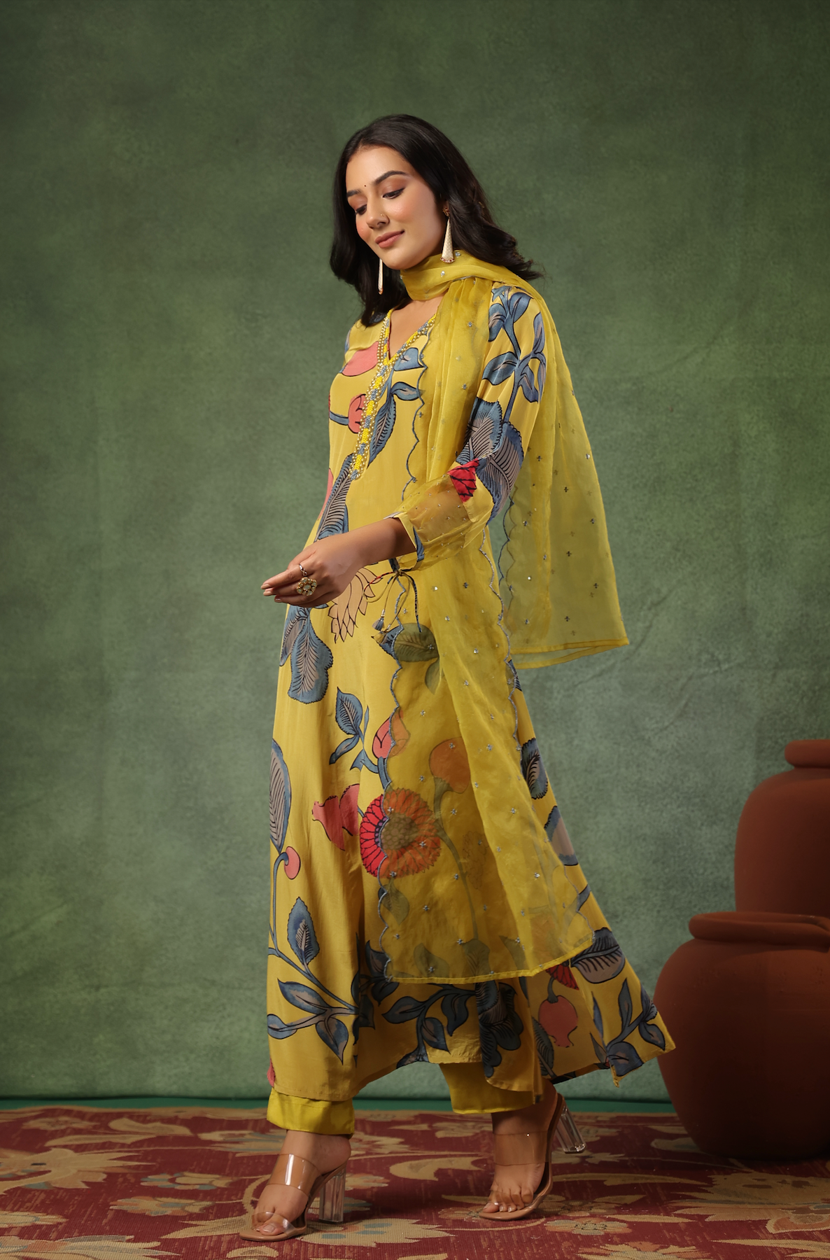 Yellow Shades Of Blue Suit Set