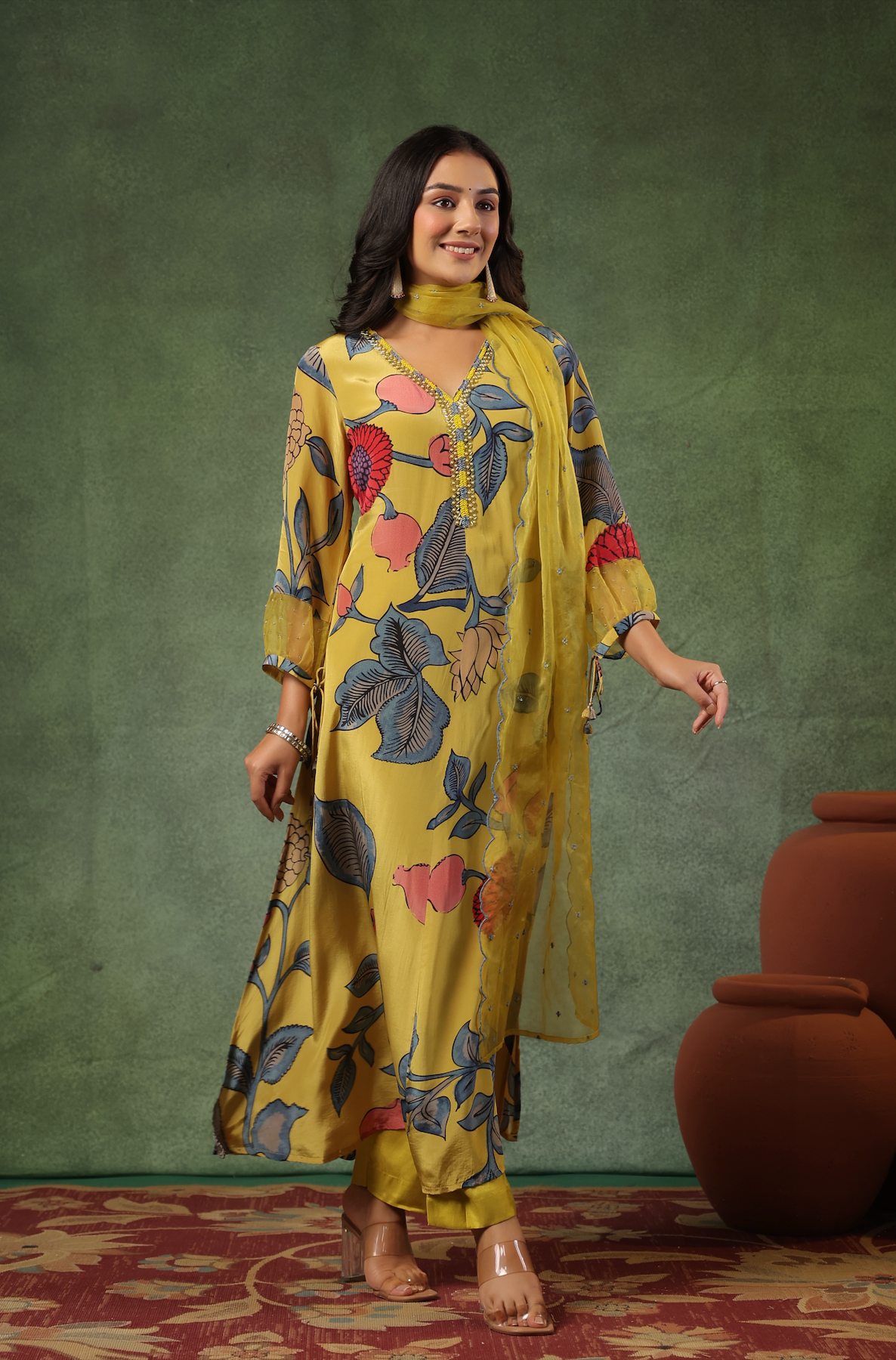 Yellow Shades Of Blue Suit Set