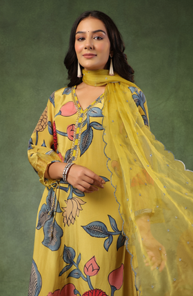 Yellow Shades Of Blue Suit Set