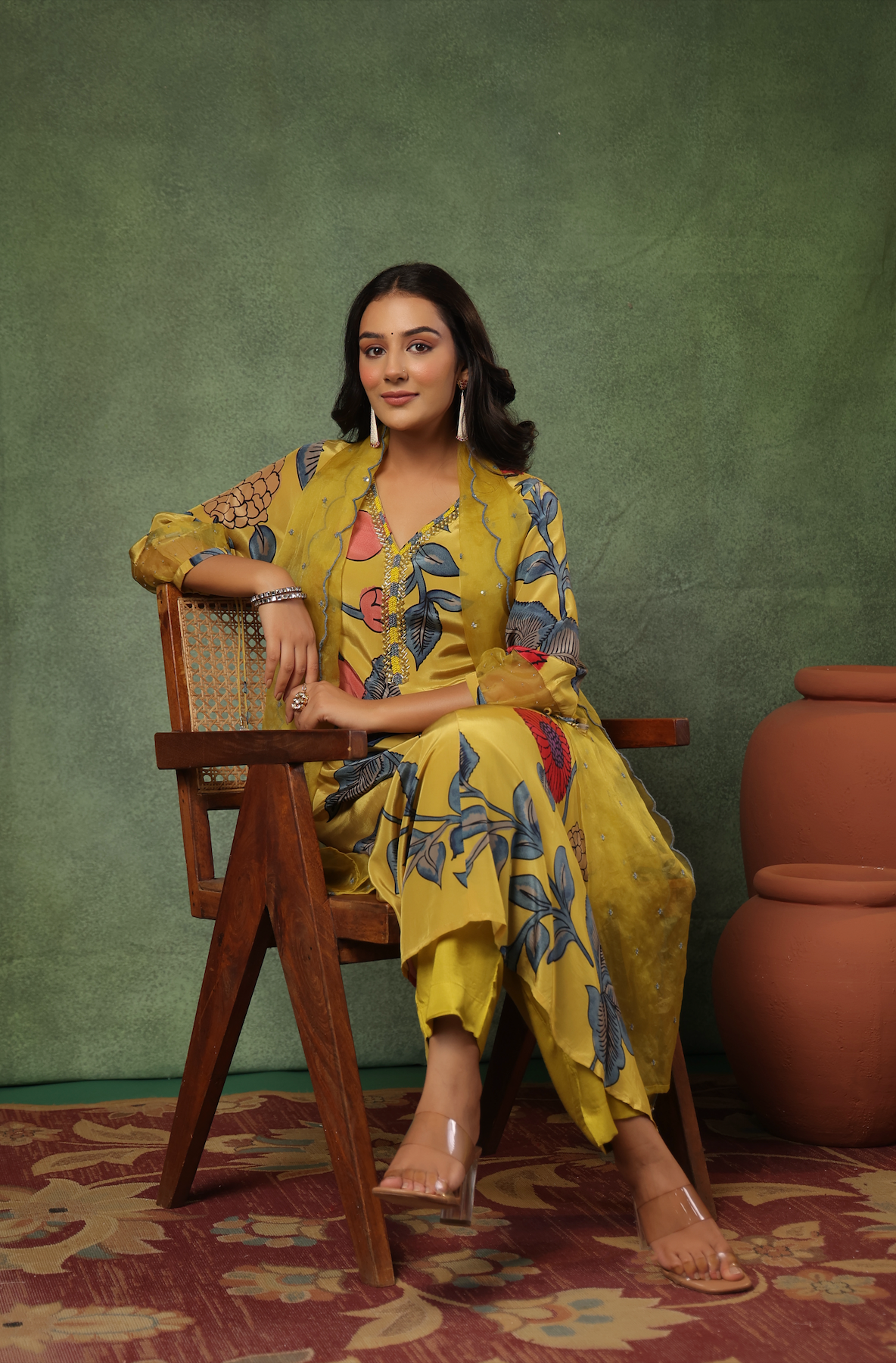 Yellow Shades Of Blue Suit Set