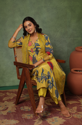 Yellow Shades Of Blue Suit Set
