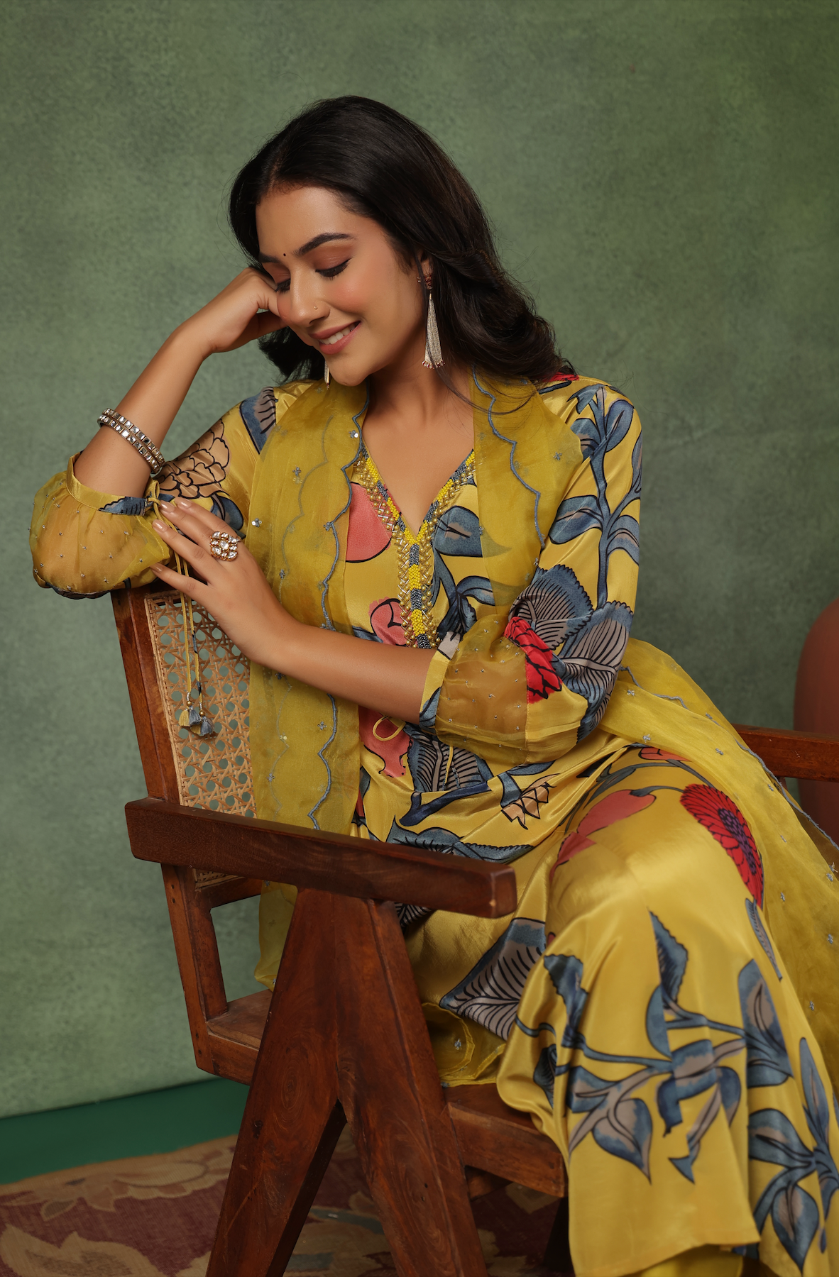 Yellow Shades Of Blue Suit Set