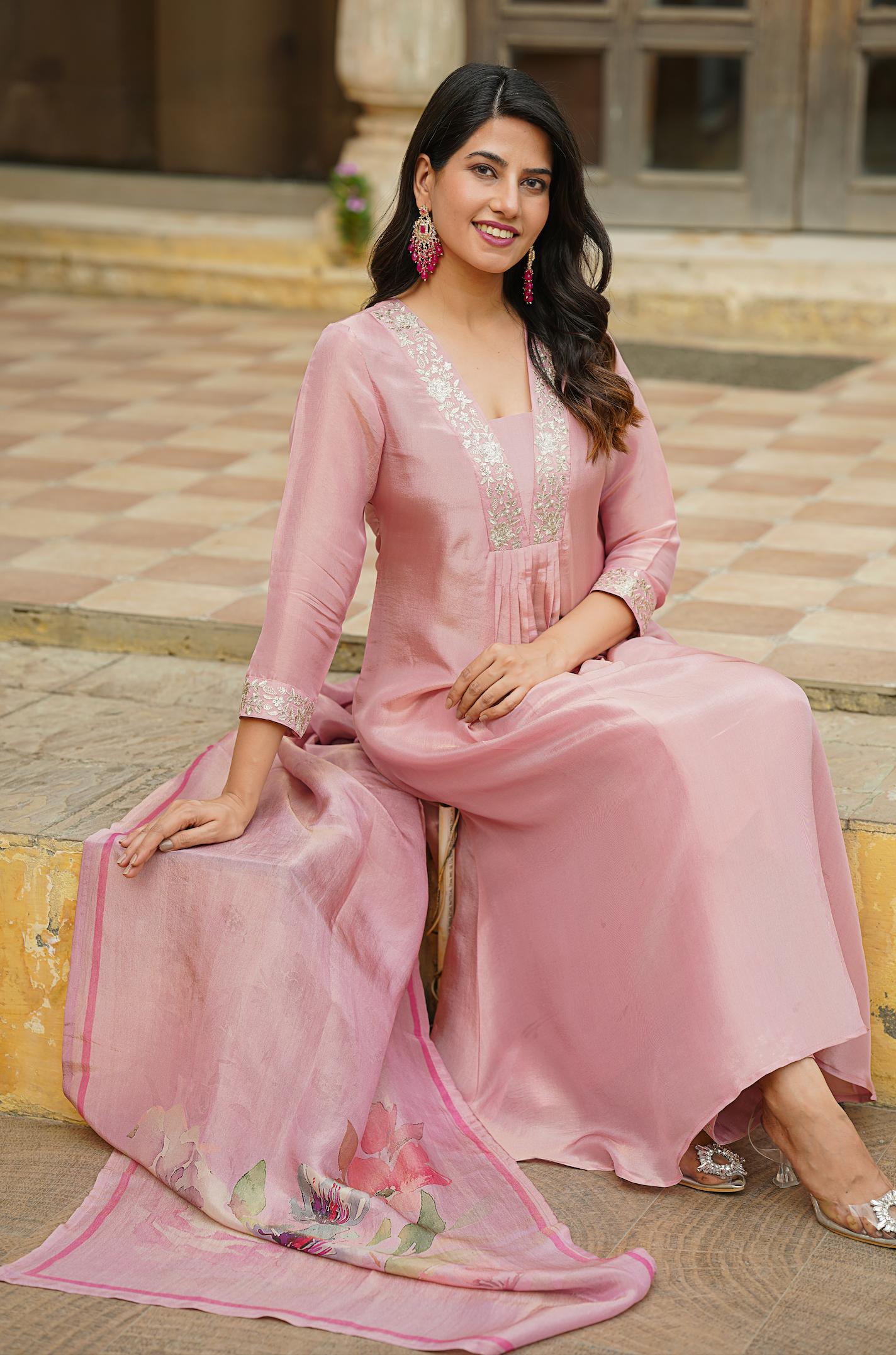 Light Blush Shimmer Suit Set