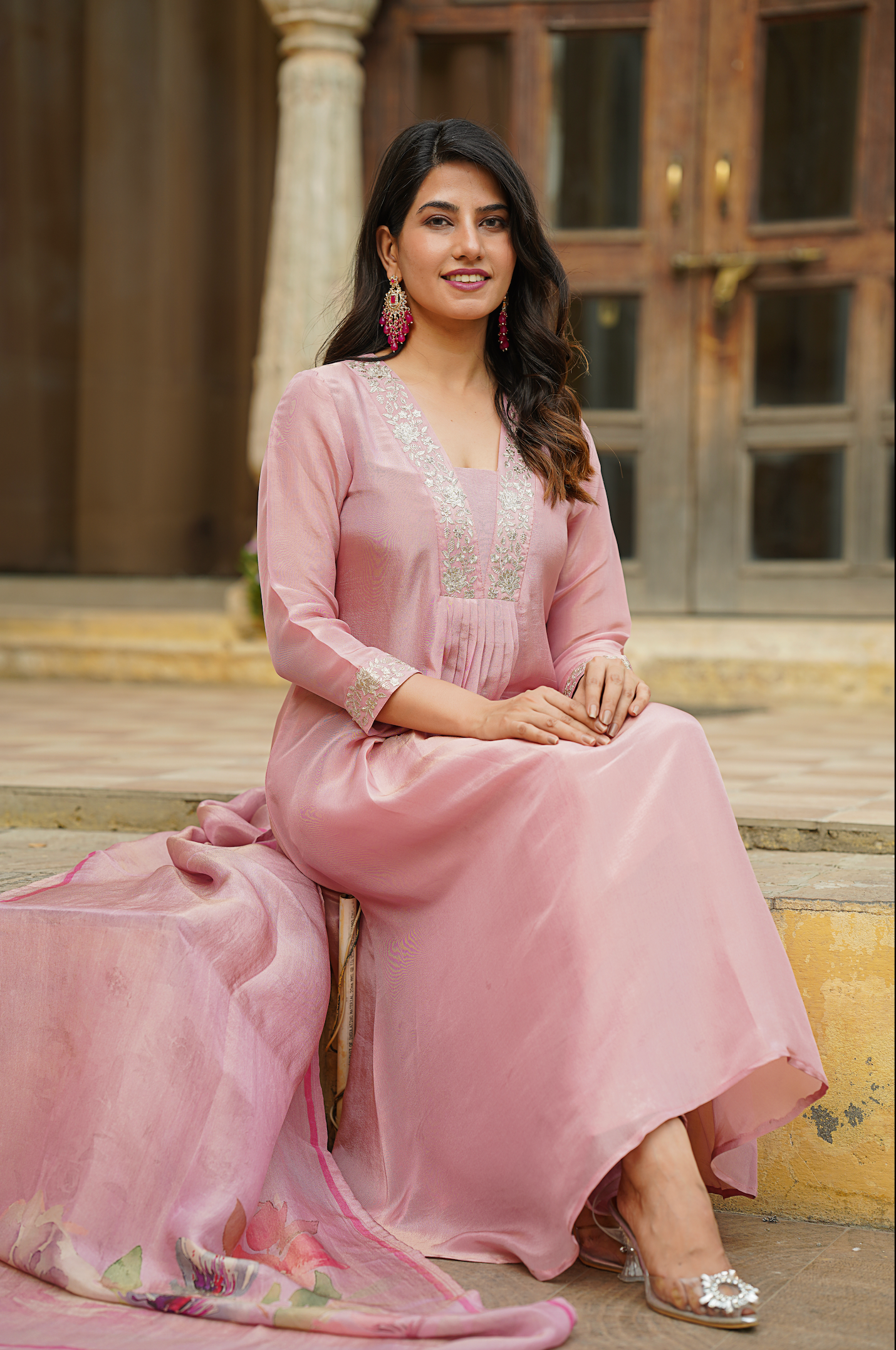Light Blush Shimmer Suit Set